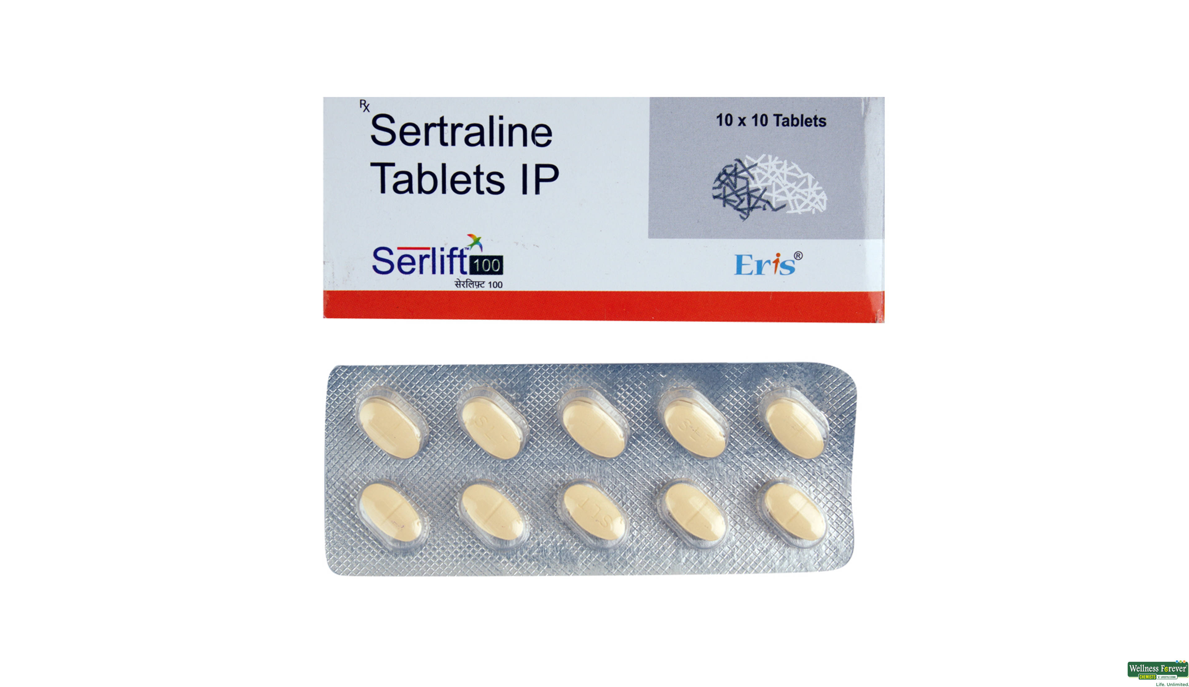 SERLIFT 100MG 10TAB- 1, 10TAB, 