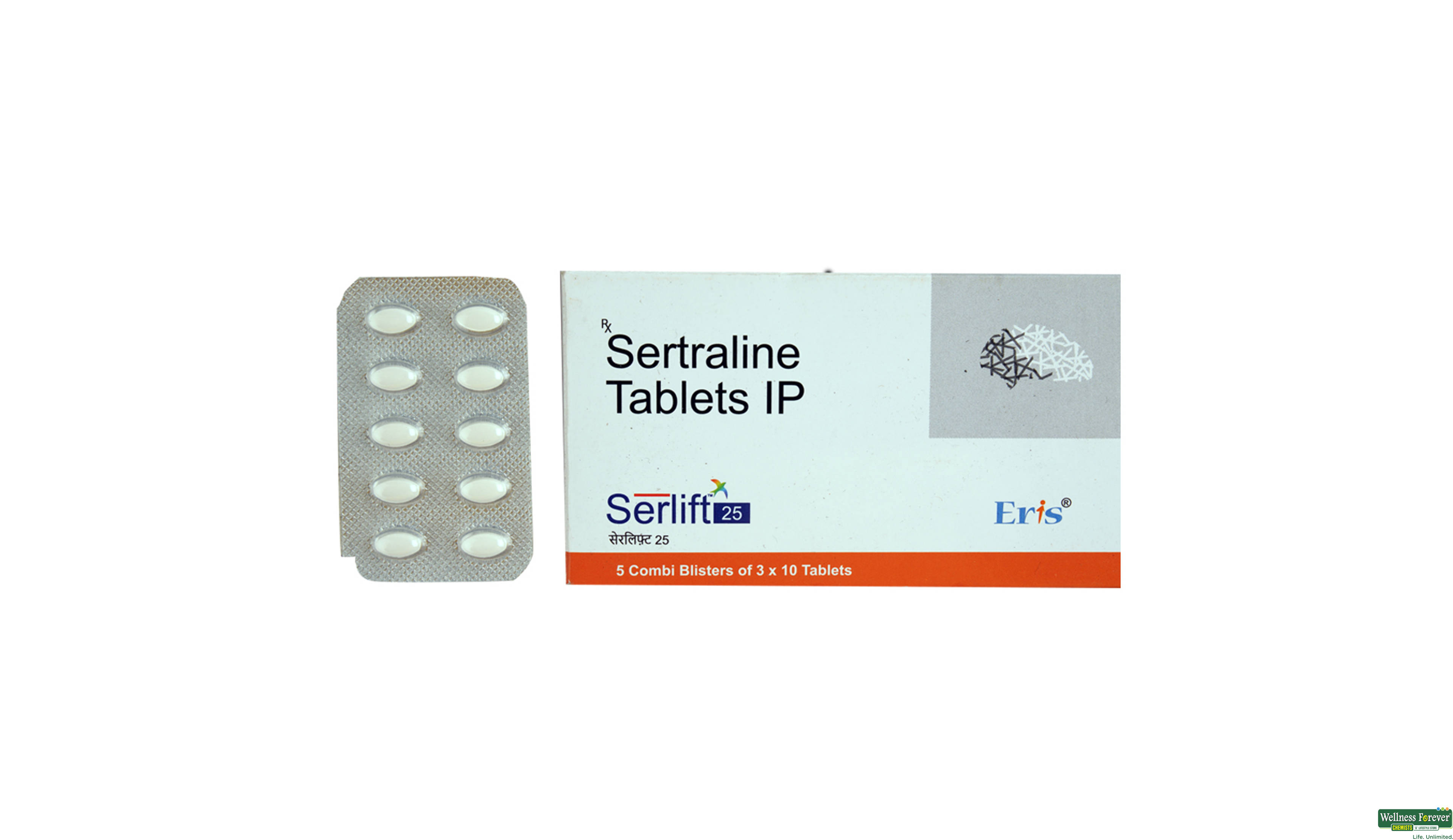 SERLIFT 25MG 10TAB- 1, 10TAB, 