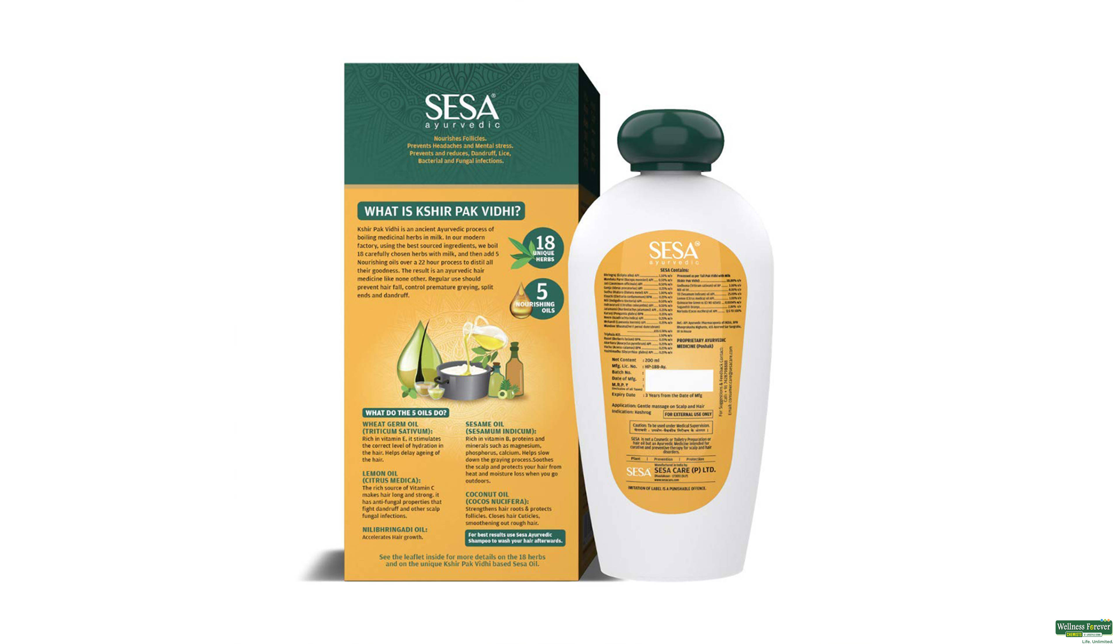 SESA HR/OIL 200ML- 3, 200ML, null