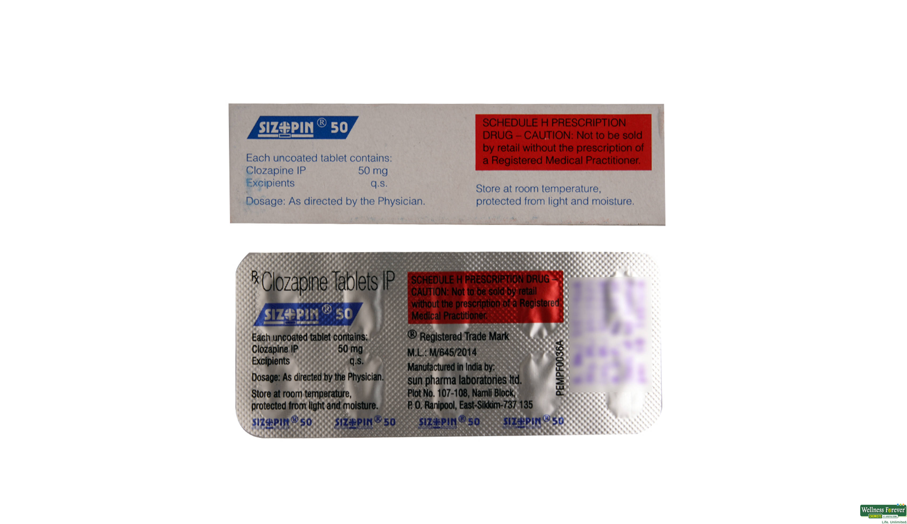 SIZOPIN 50MG 10TAB- 2, 10TAB, 