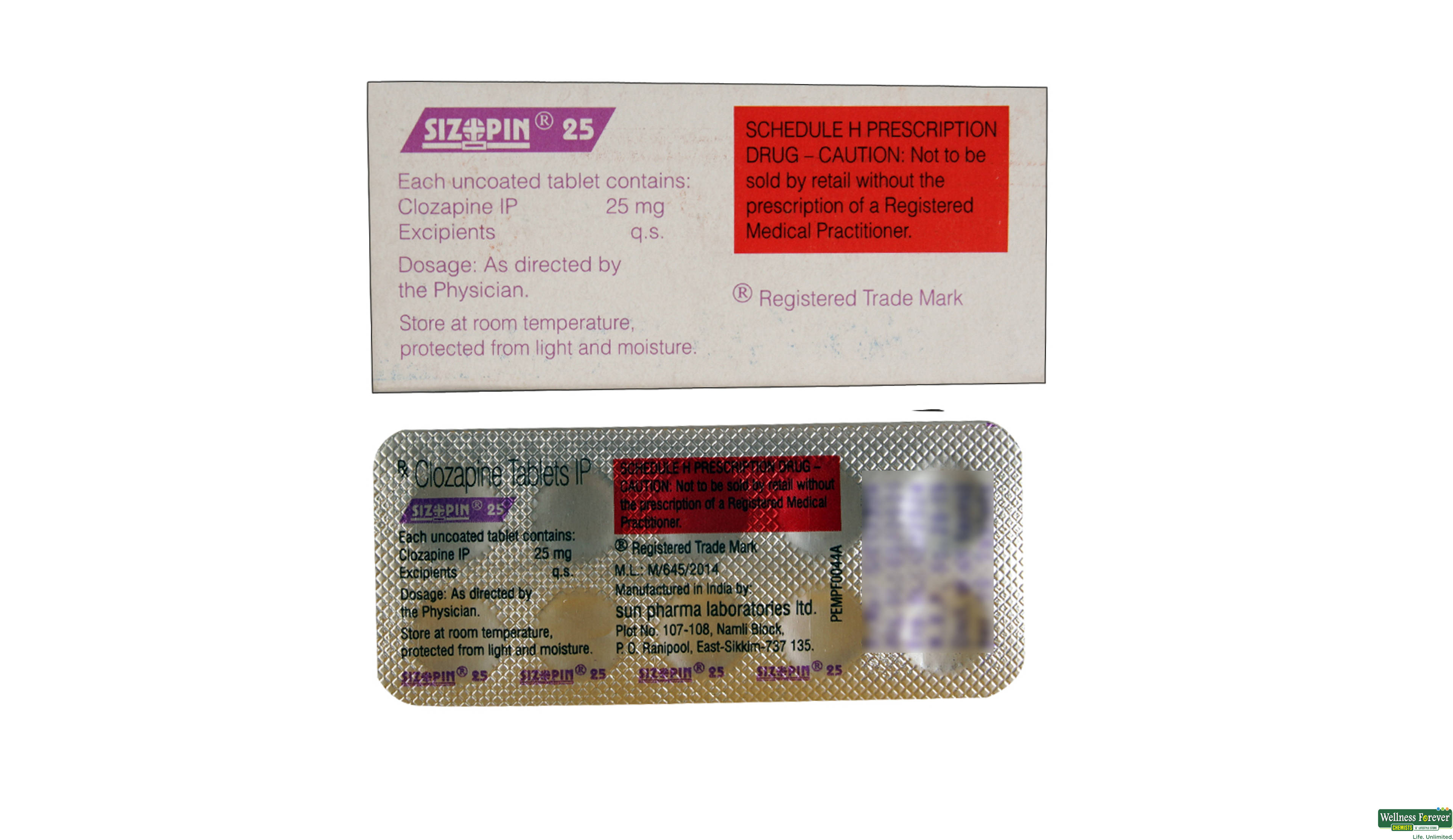 SIZOPIN 25MG 10TAB- 2, 10TAB, 