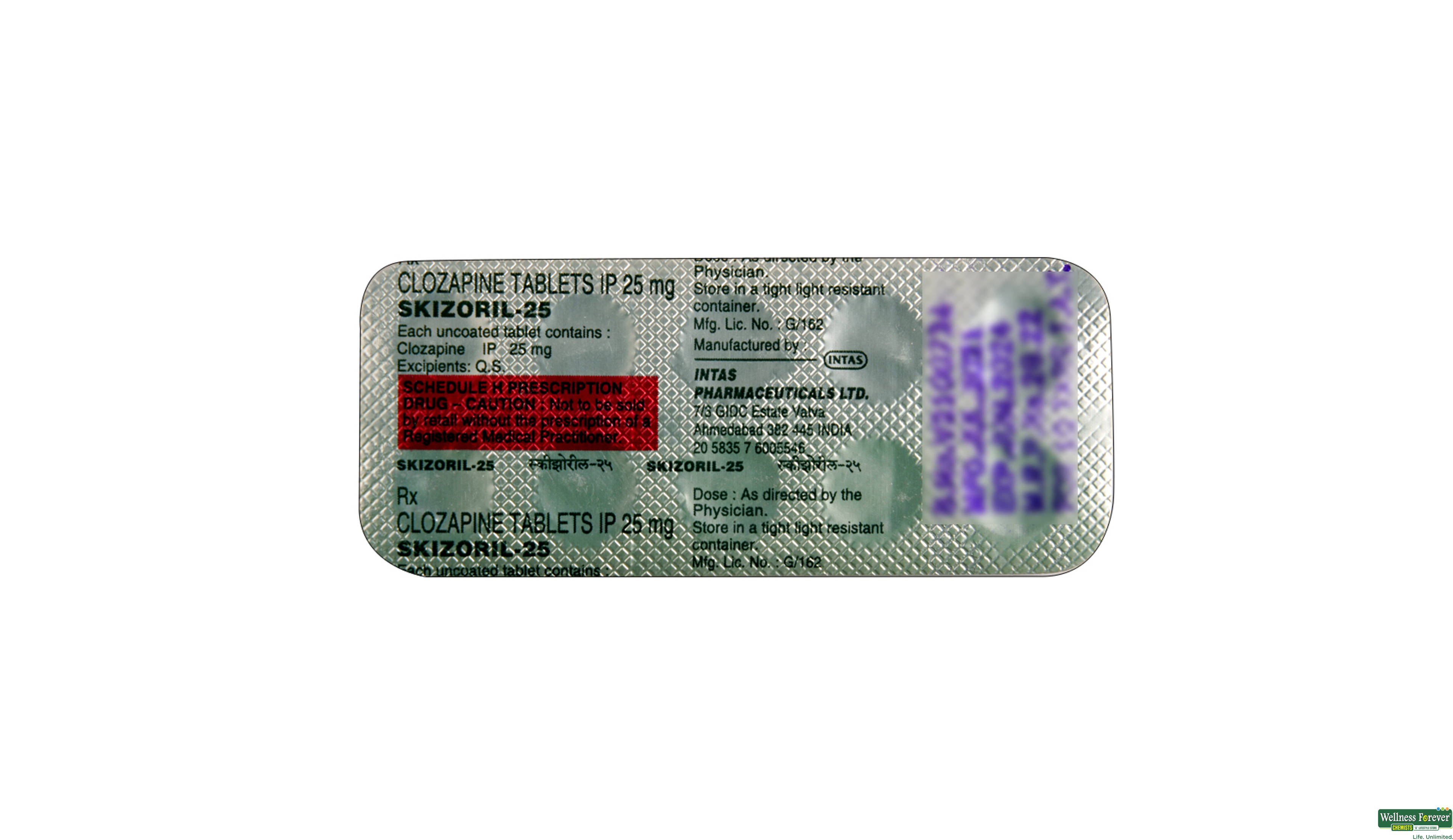 SKIZORIL 25MG 10TAB- 2, 10TAB, 