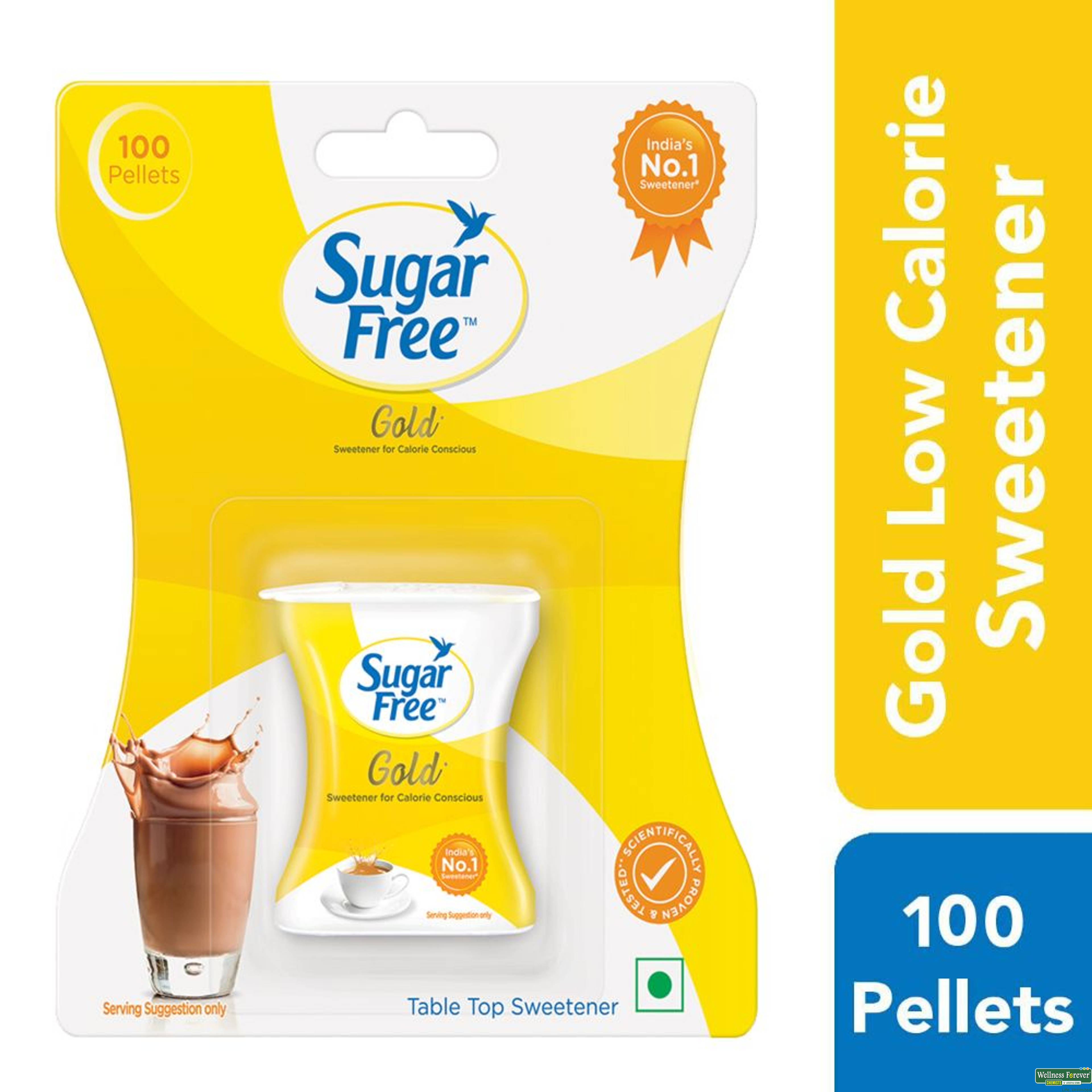 Sugar Free Sugarfree Gold Low Calorie Sweetner, 100 pellets-image