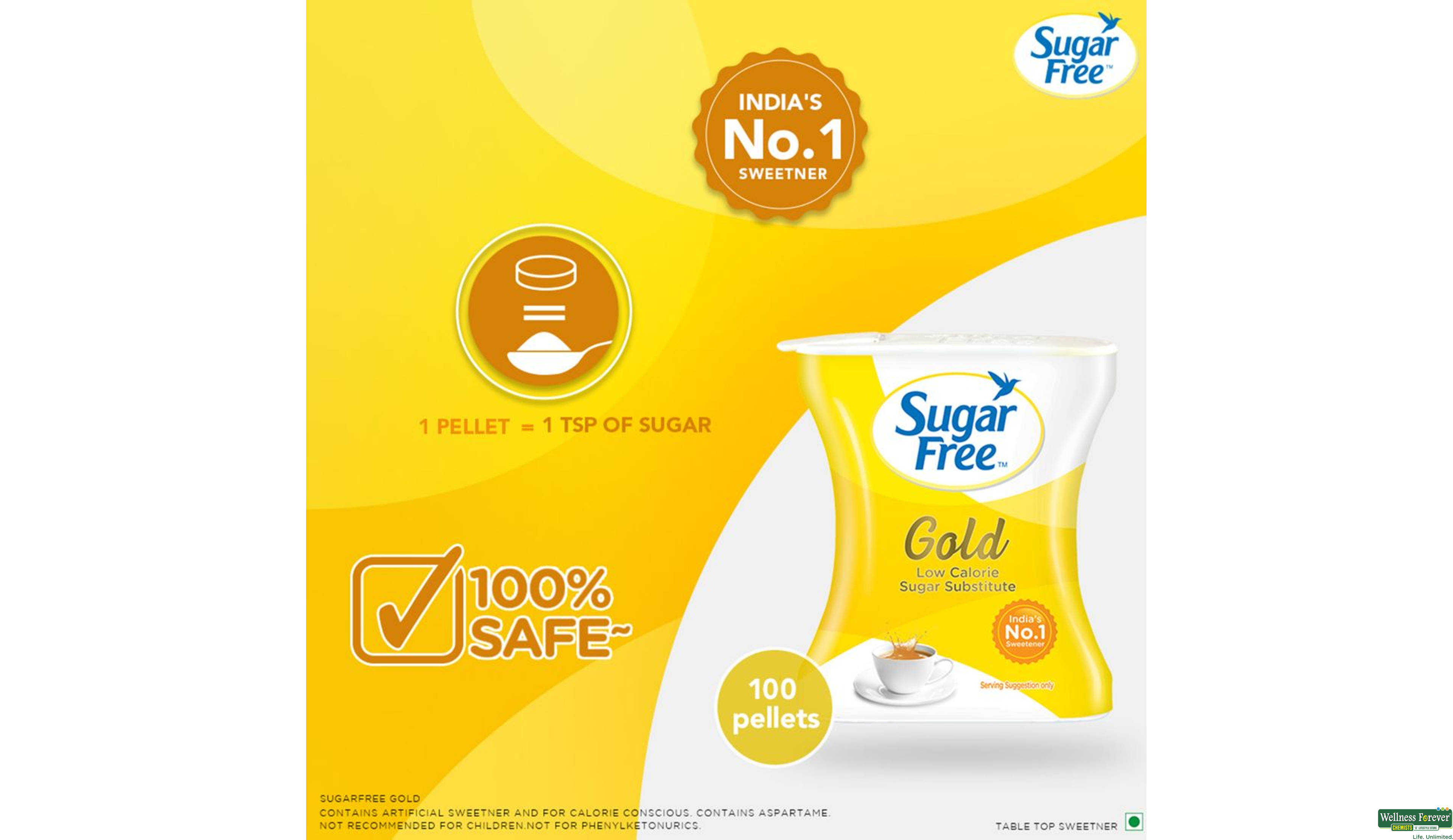 SUGAR FREE GOLD 100TAB- 4, 100TAB, null