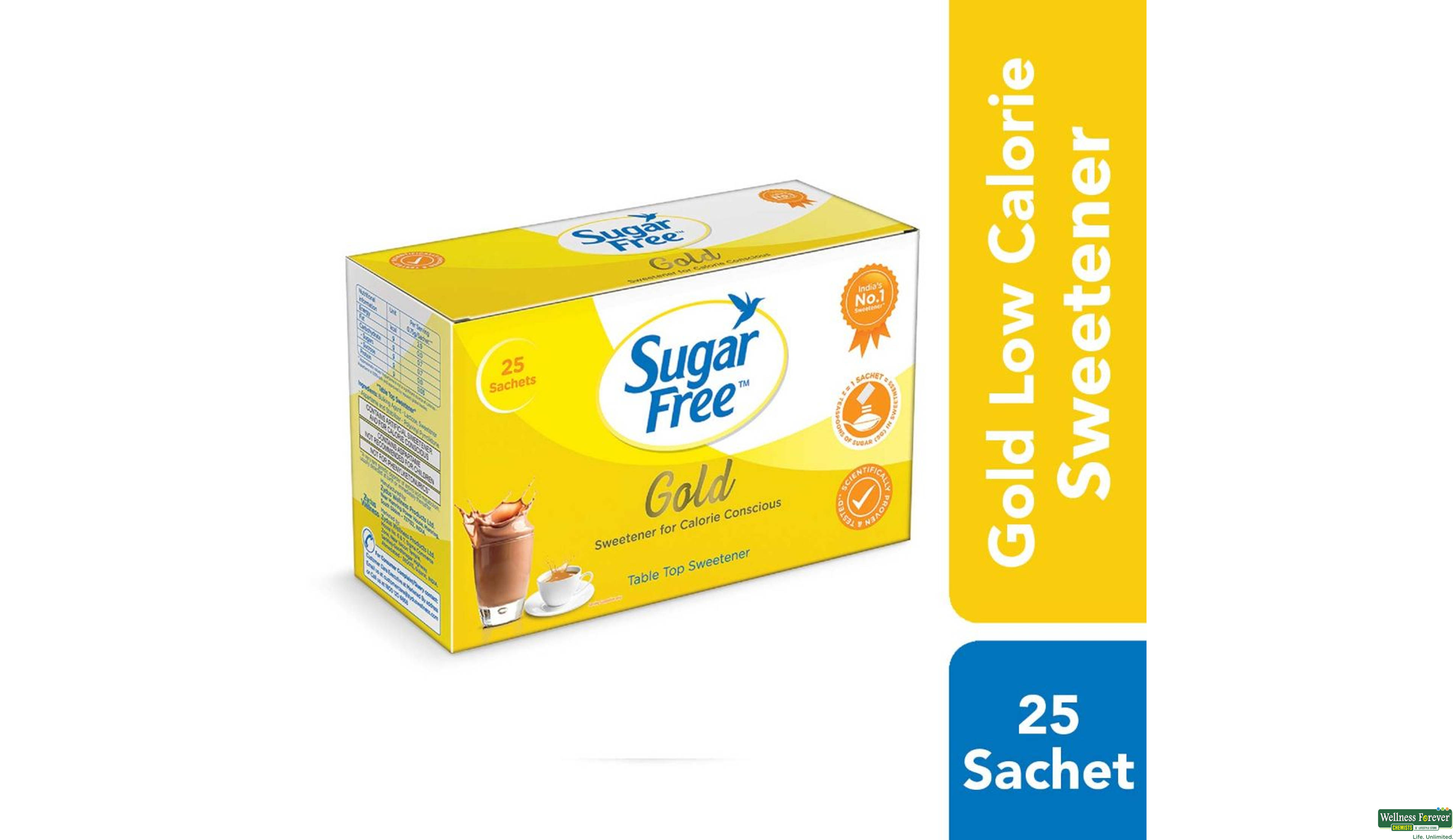SUGAR FREE GOLD PWDR 25PC- 1, 25PC, null