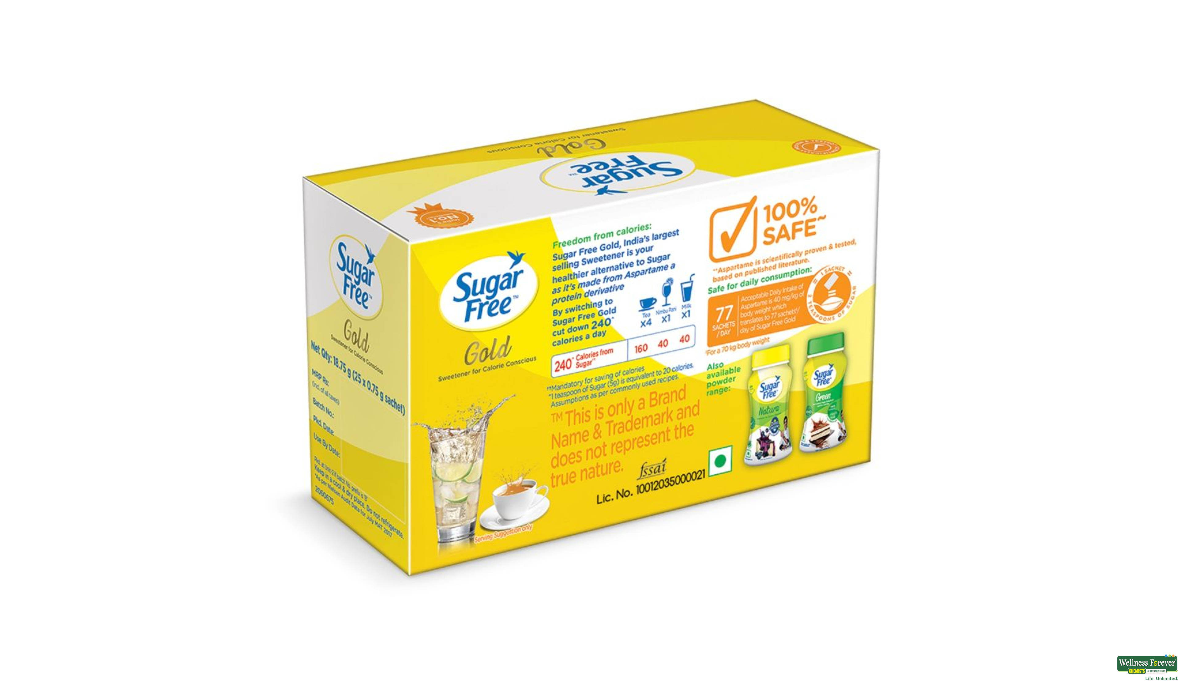 SUGAR FREE GOLD PWDR 25PC- 3, 25PC, null