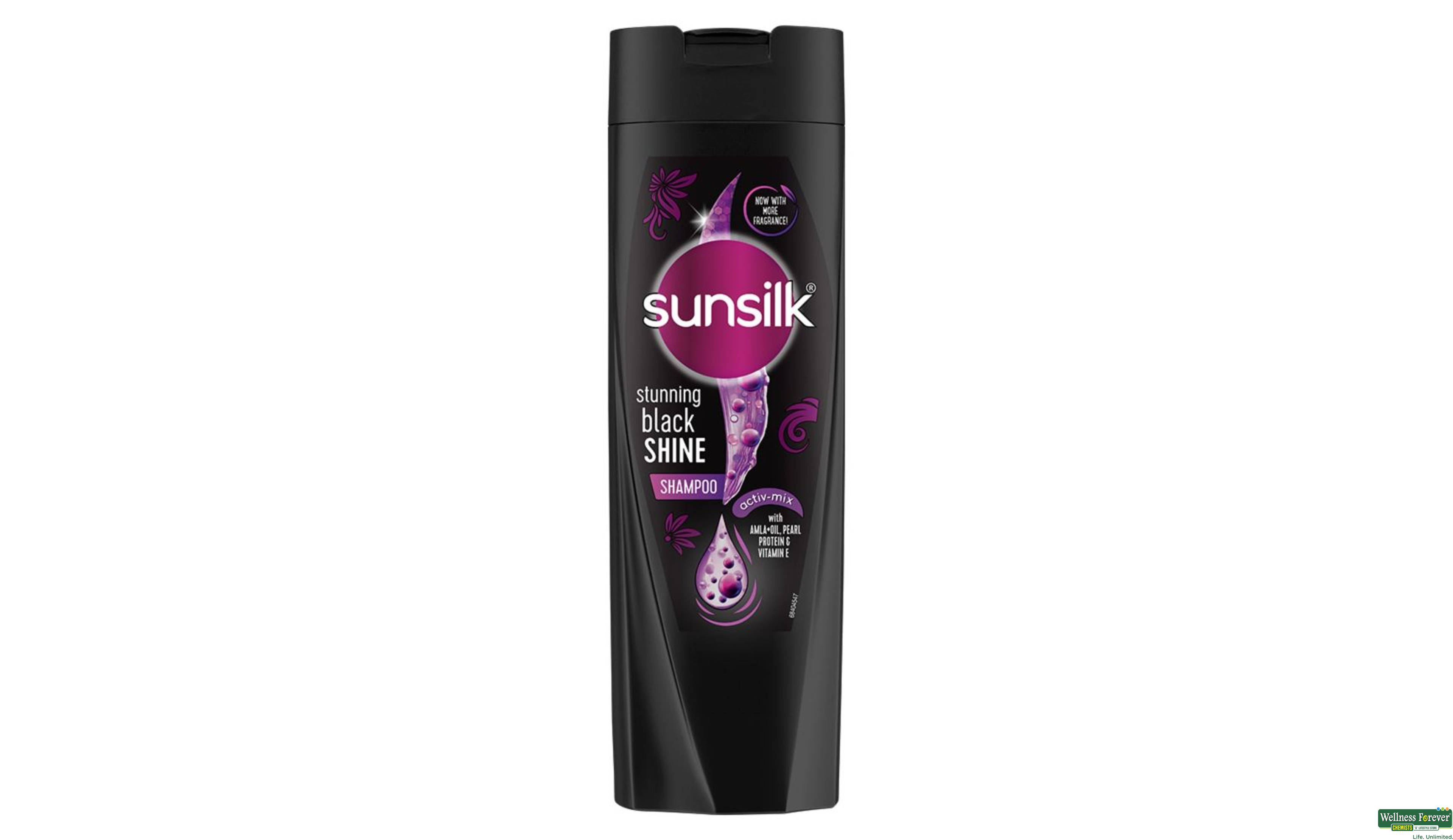 SUNSILK SHMP STUNNING BLACK SHINE 180ML- 2, 180ML, 