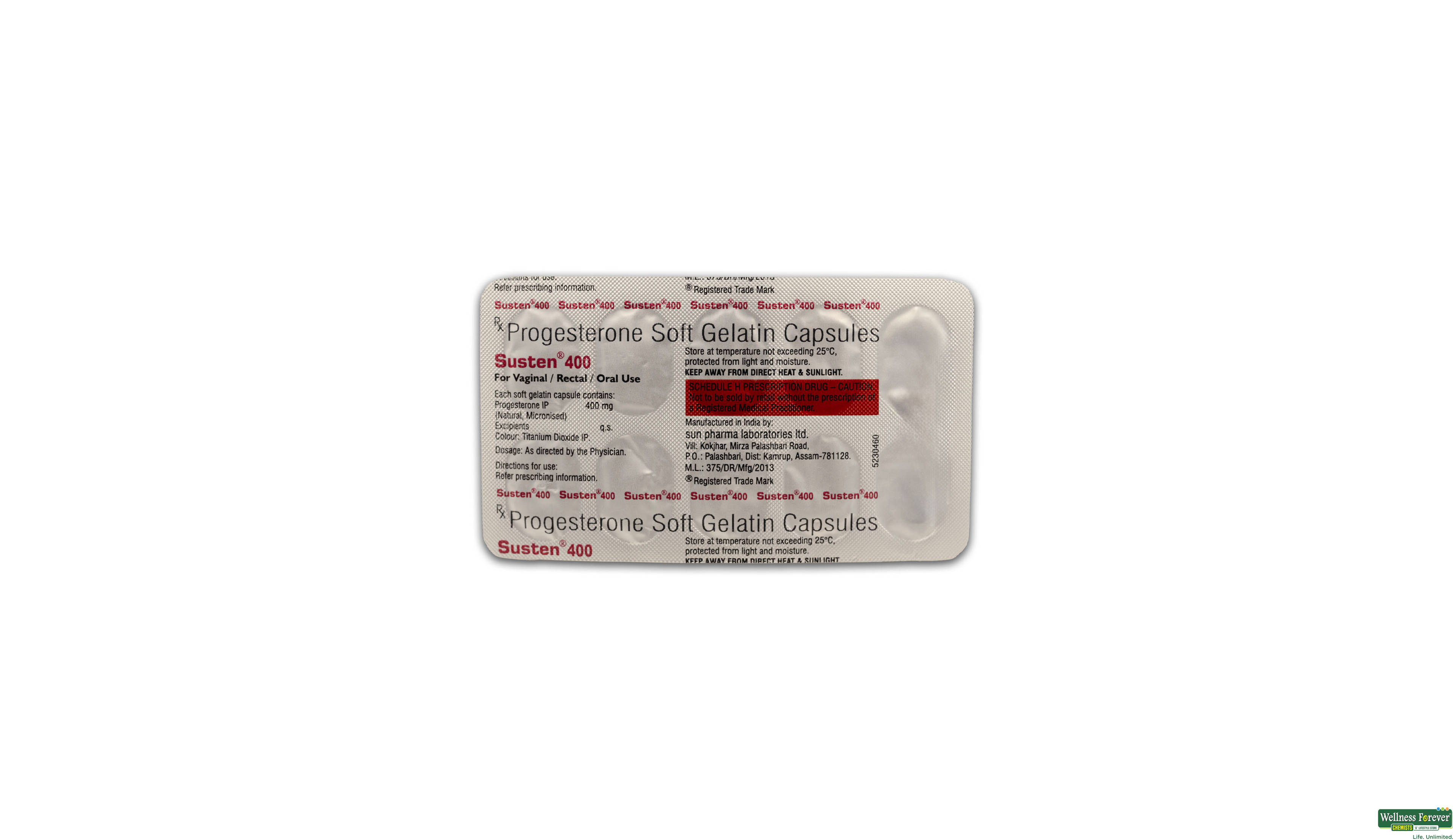 SUSTEN 400MG 10CAP- 2, 10CAP, 