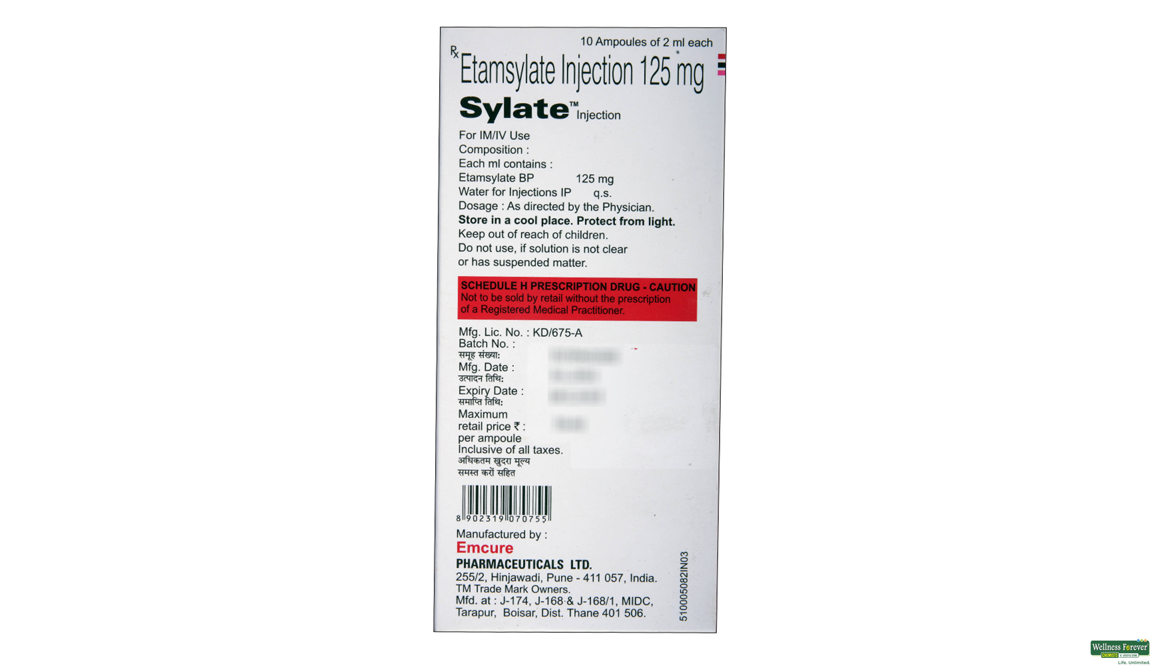 SYLATE INJ 2ML AMP- 2, 2ML, 