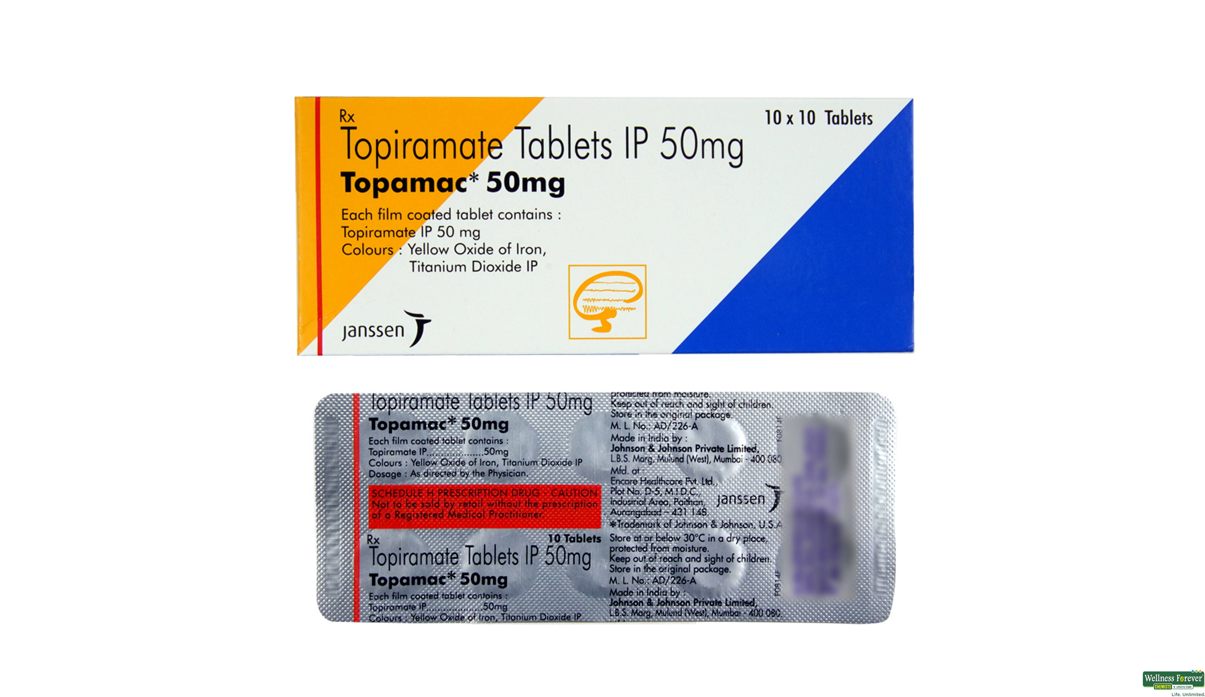 TOPAMAC 50MG 10TAB- 2, 10TAB, 
