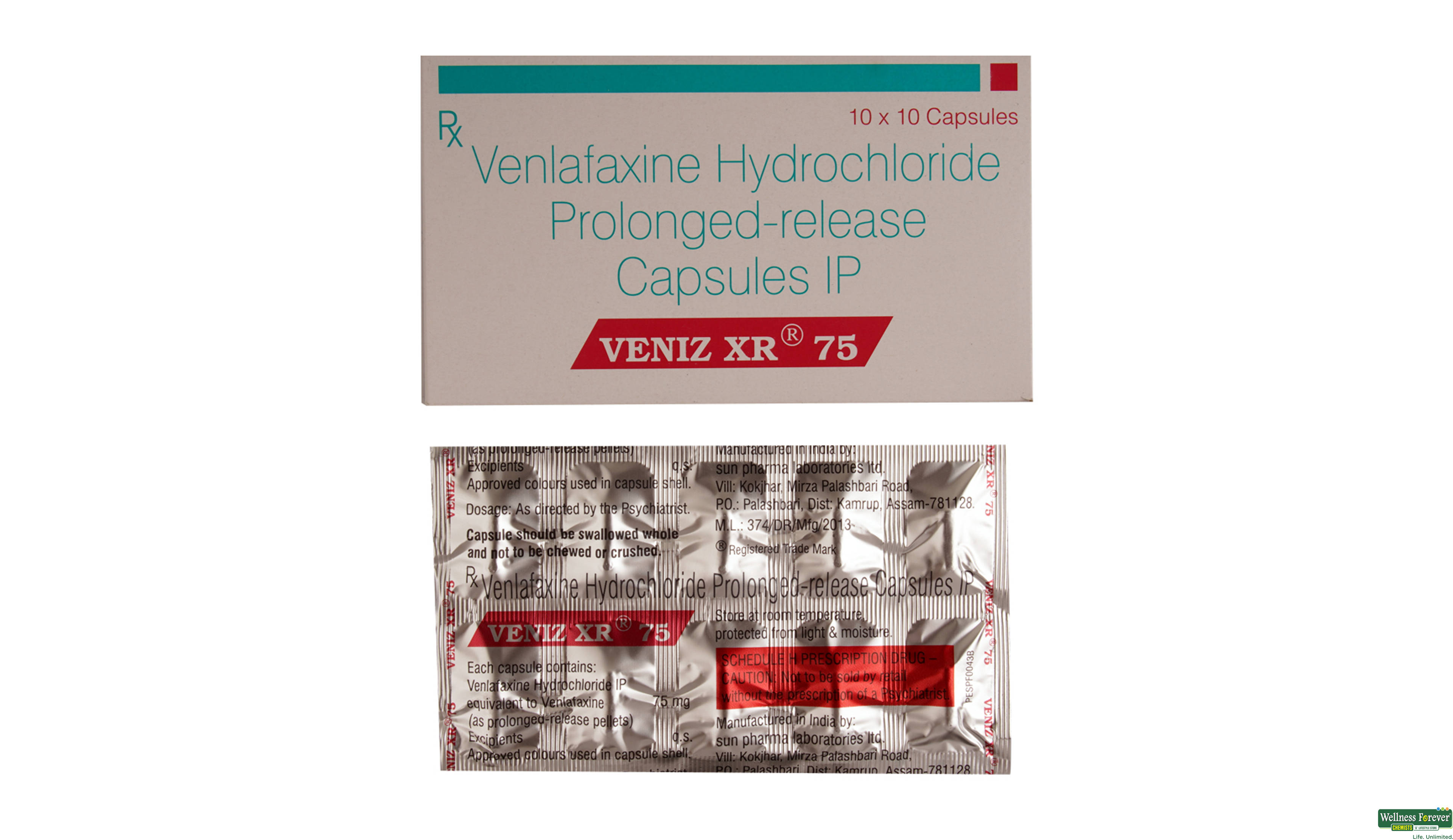 VENIZ-XR 75MG 10CAP- 1, 10CAP, 