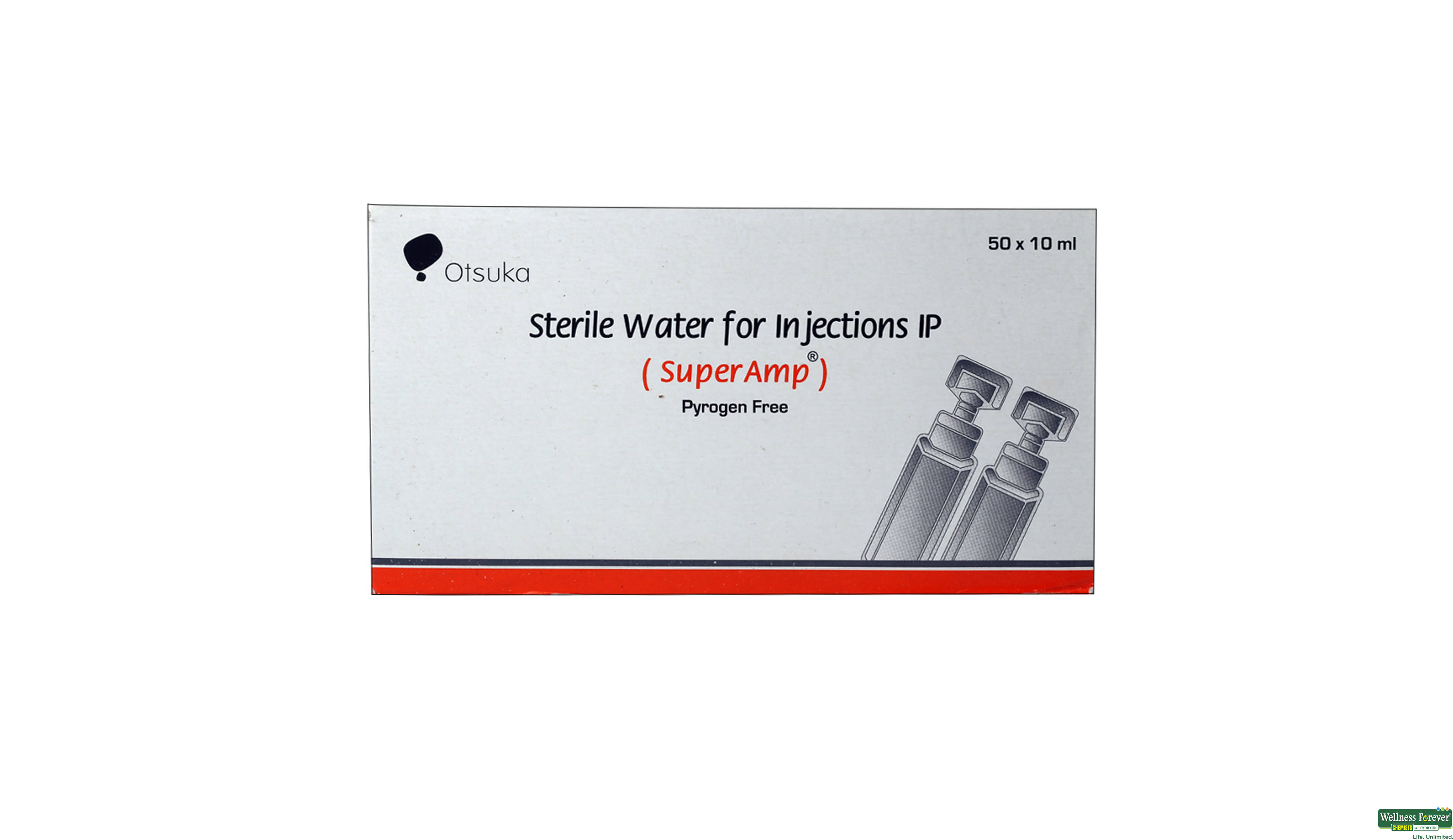 WATER FOR INJ 10ML AMP- 1, 10ML, 
