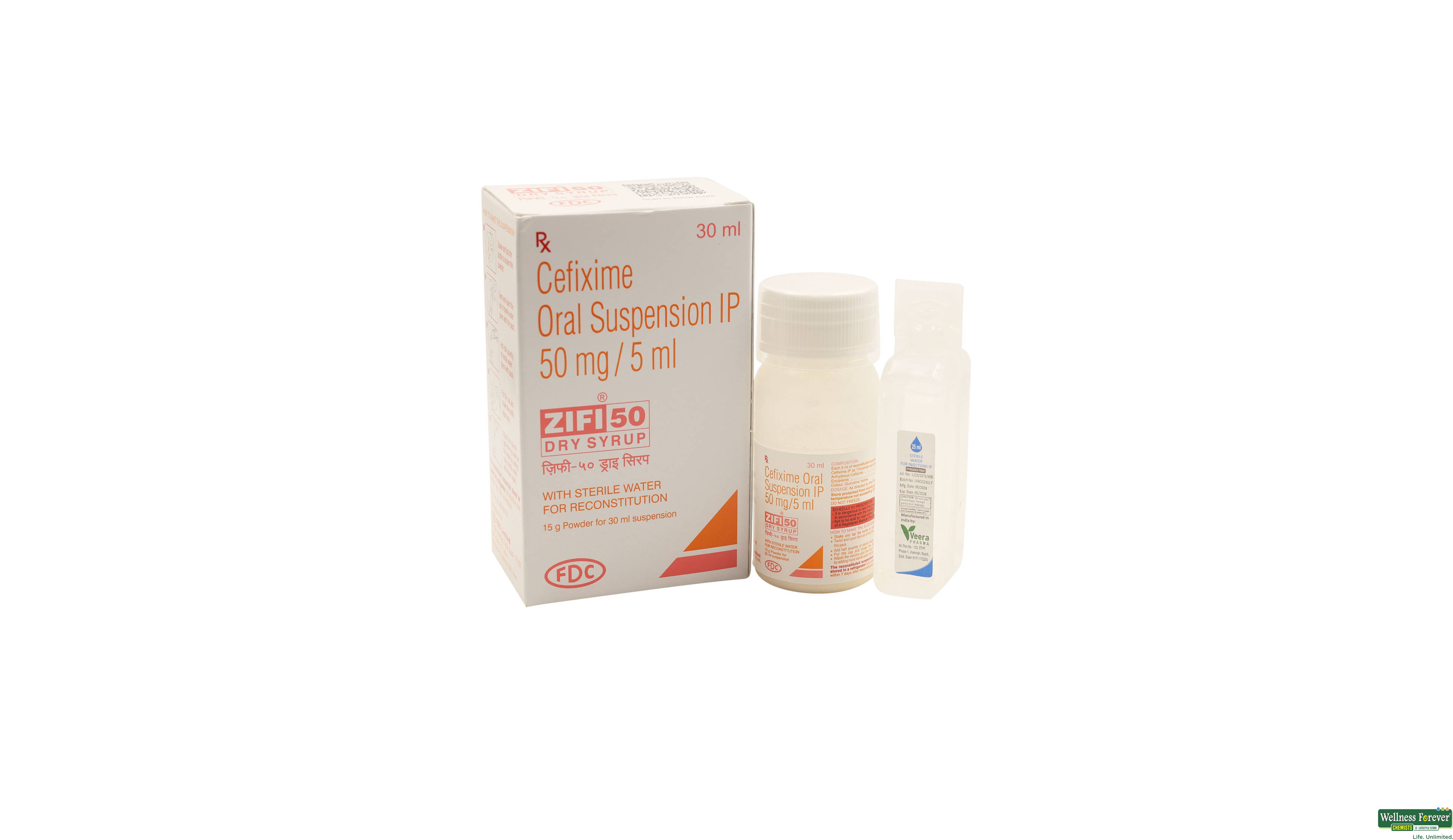 ZIFI 50MG DRY SYP 30ML- 1, 30ML, 