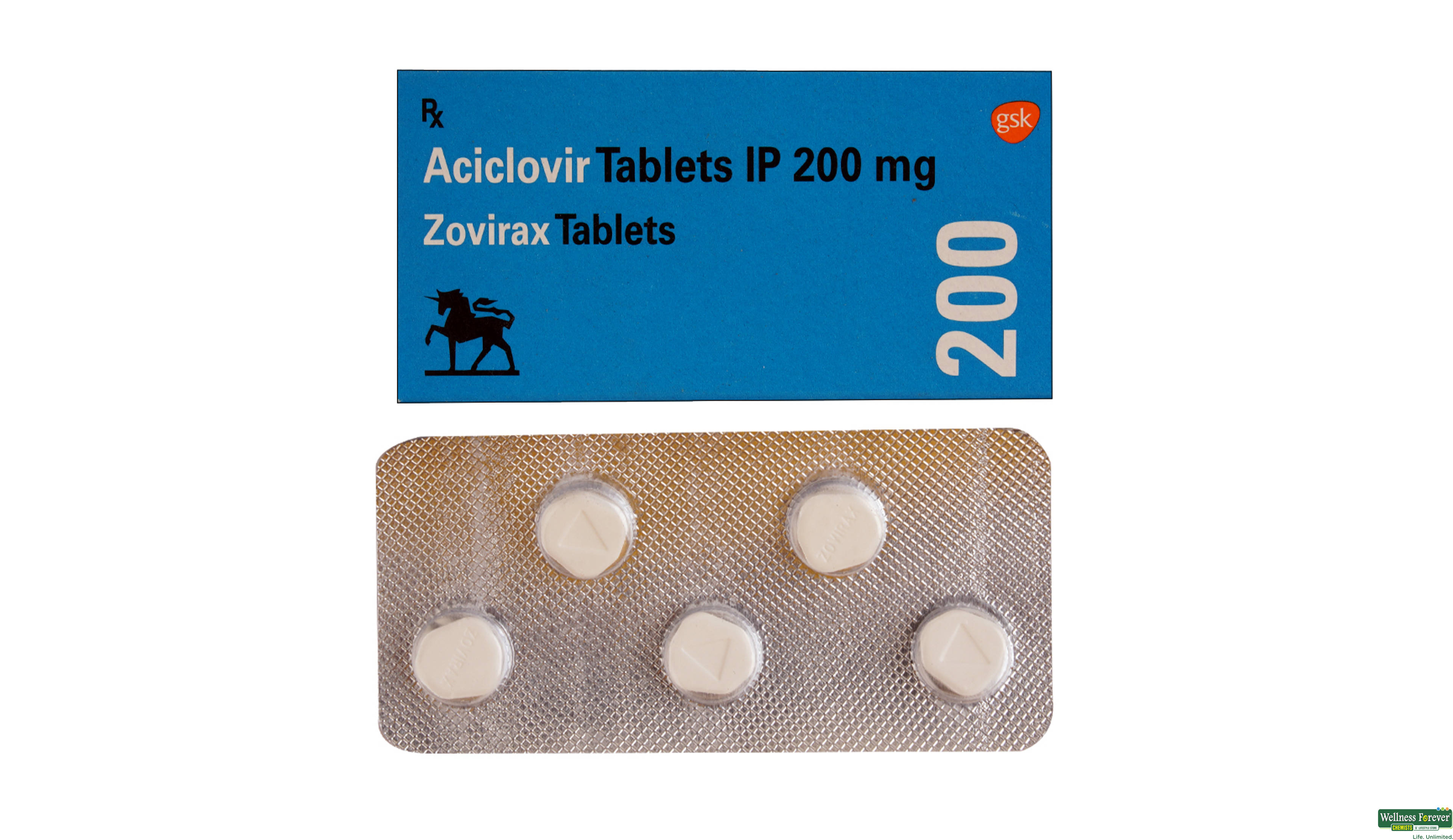 ZOVIRAX 200MG 5TAB- 1, 5TAB, 