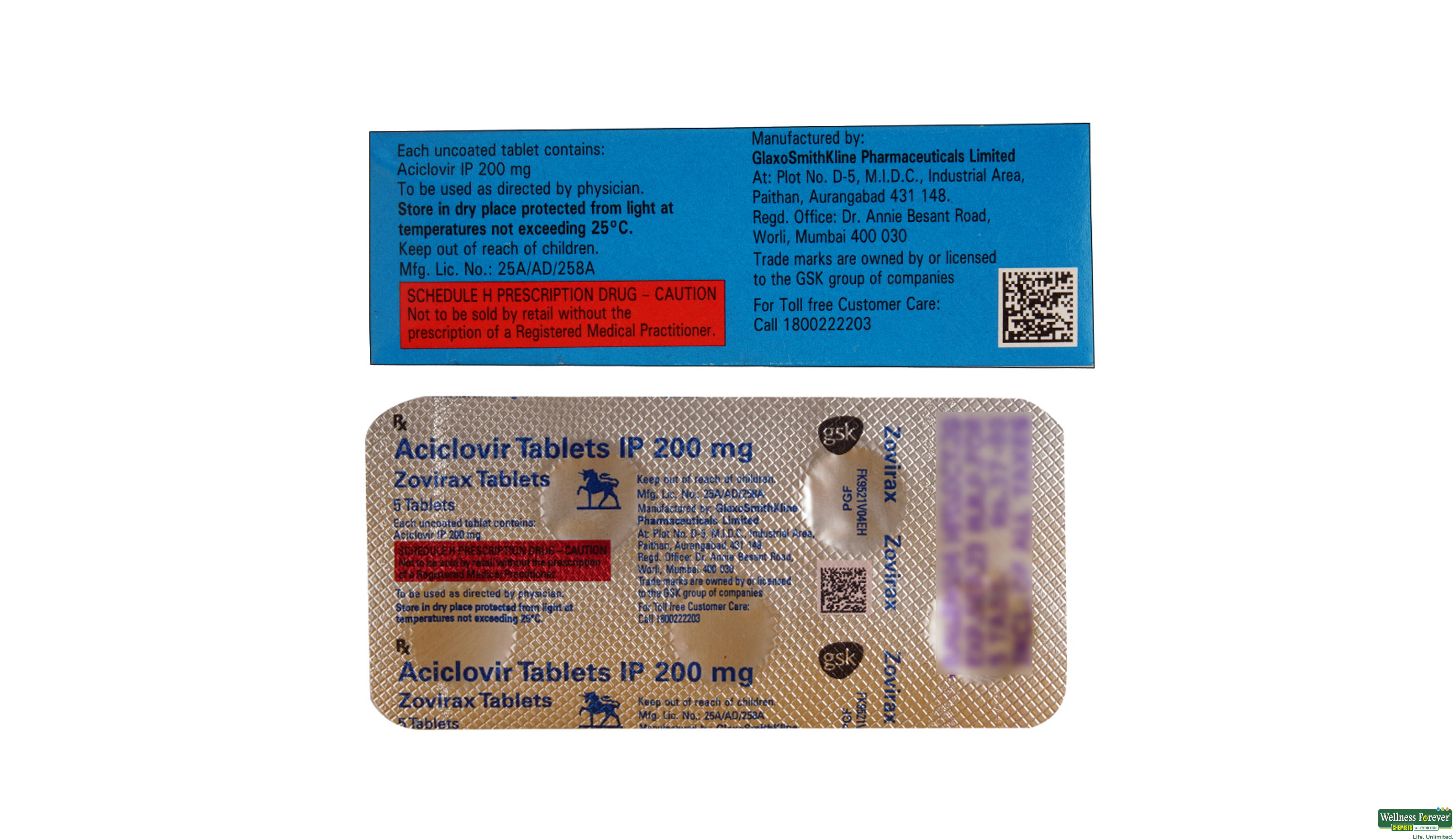 ZOVIRAX 200MG 5TAB- 2, 5TAB, 