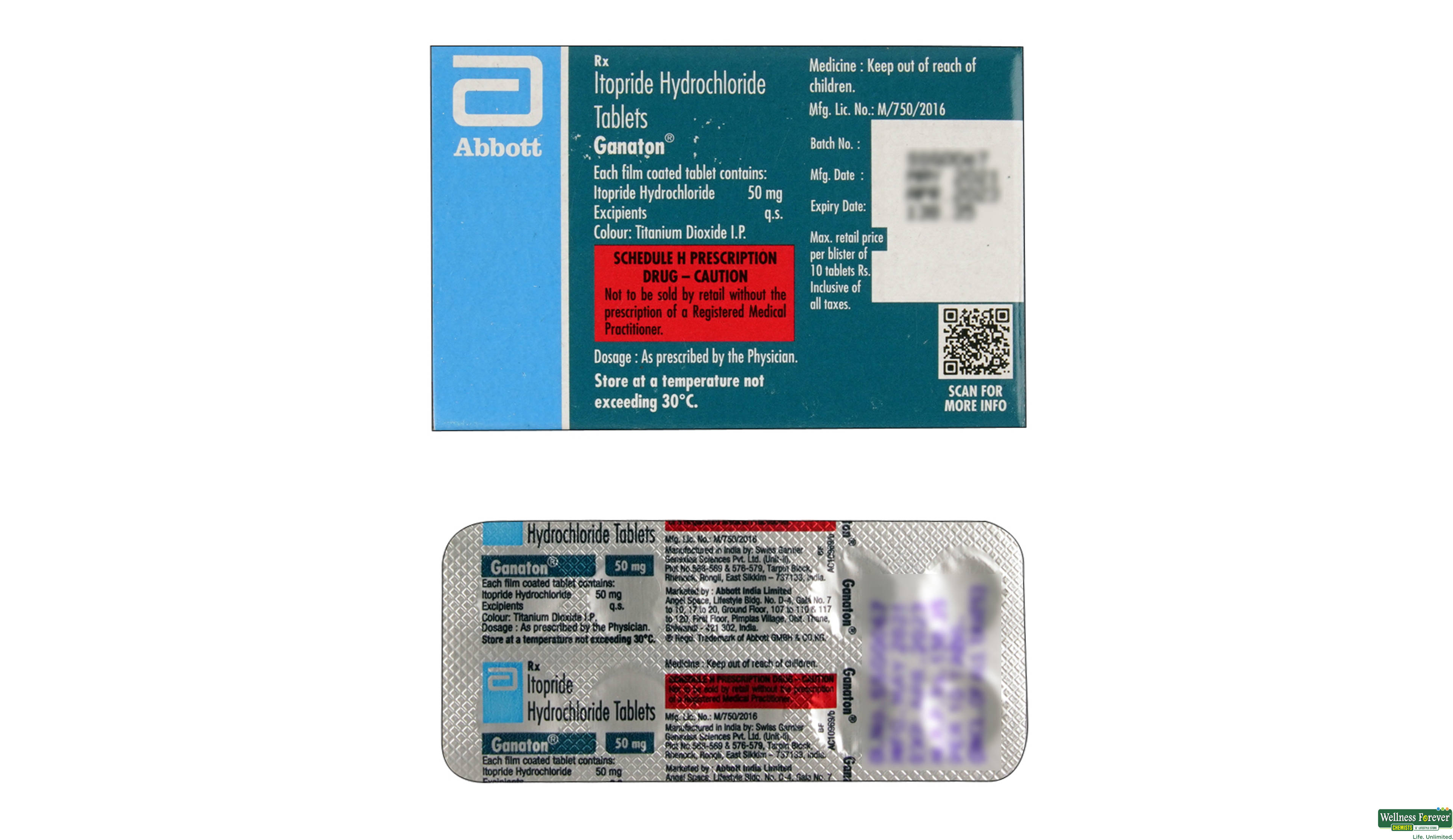 GANATON 50MG 10TAB- 2, 10TAB, 