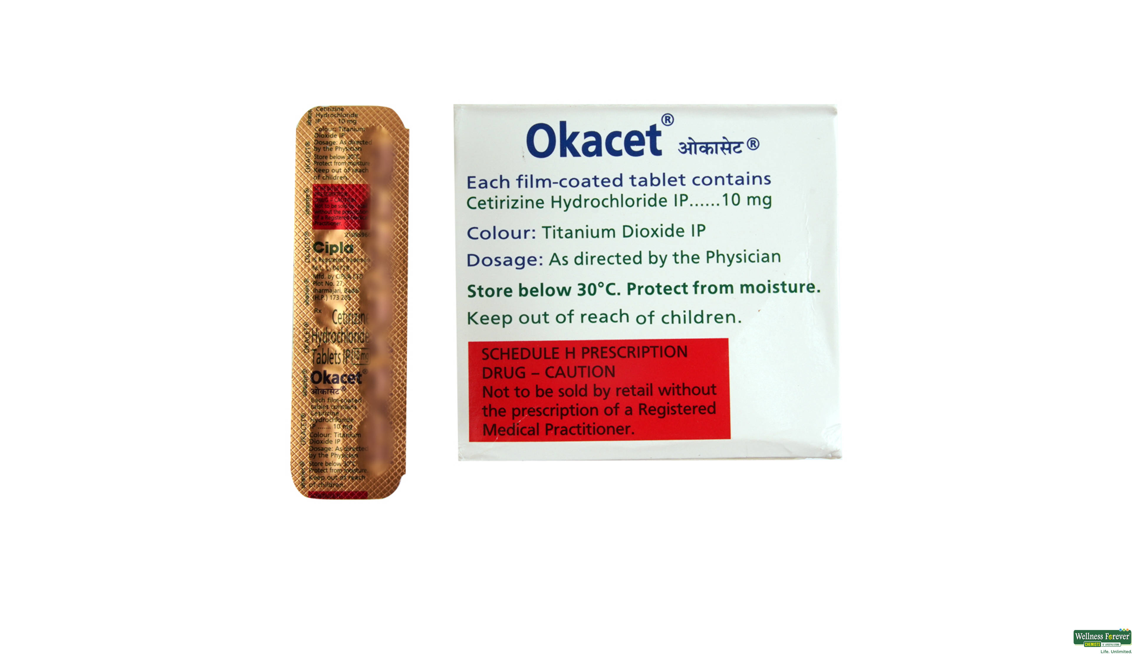 OKACET 10TAB- 2, 10TAB, •Relieves Allergy Symptoms: Quickly reduces symptoms like sneezing, itching, and watery eyes.

•Fast-Acting: Starts to work within an hour so you can get back to your day.

•Gentle Formula: Designed not to make you sleepy, perfect for daytime use.
