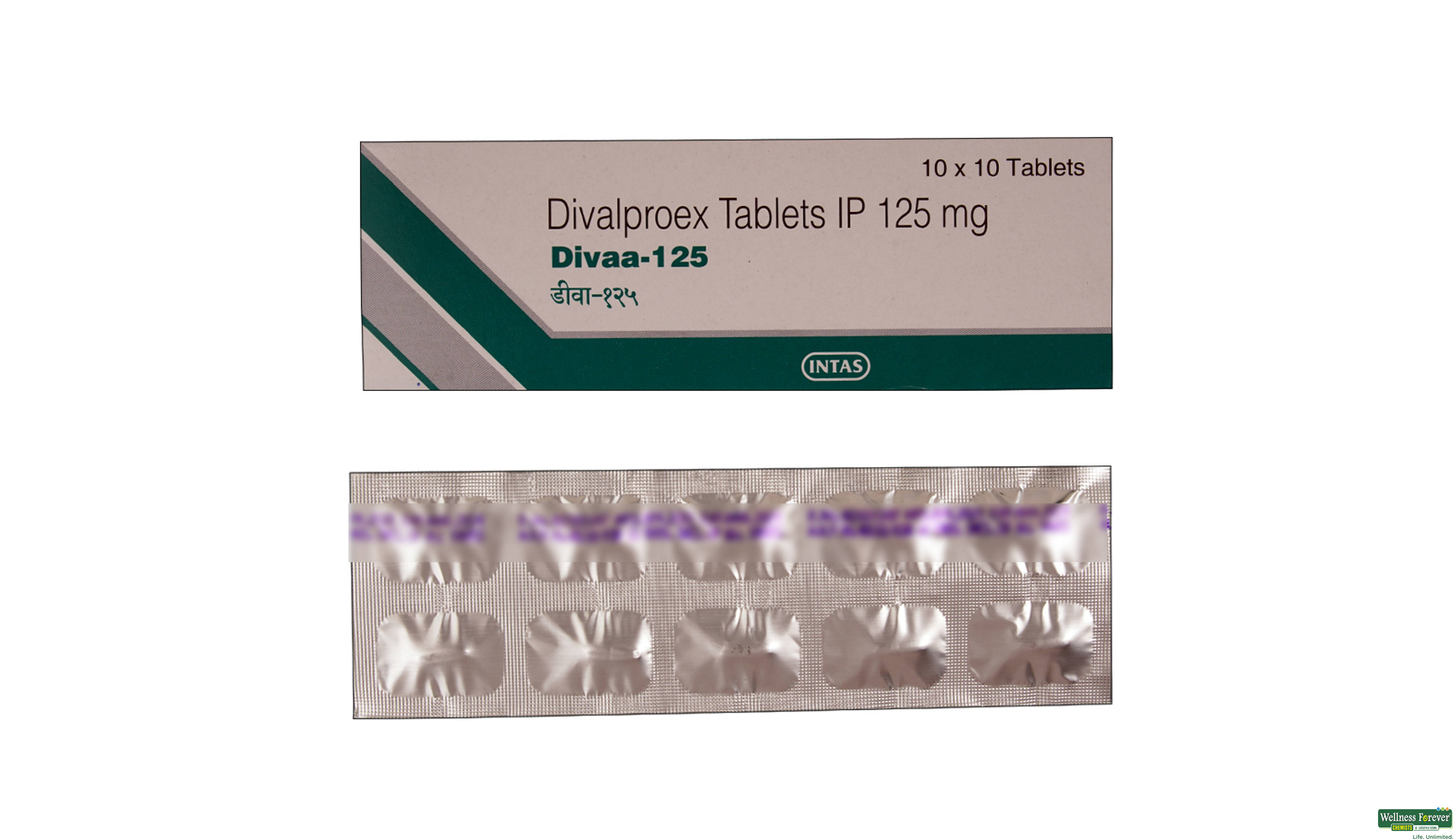 DIVAA 125MG 10TAB- 1, 10TAB, 