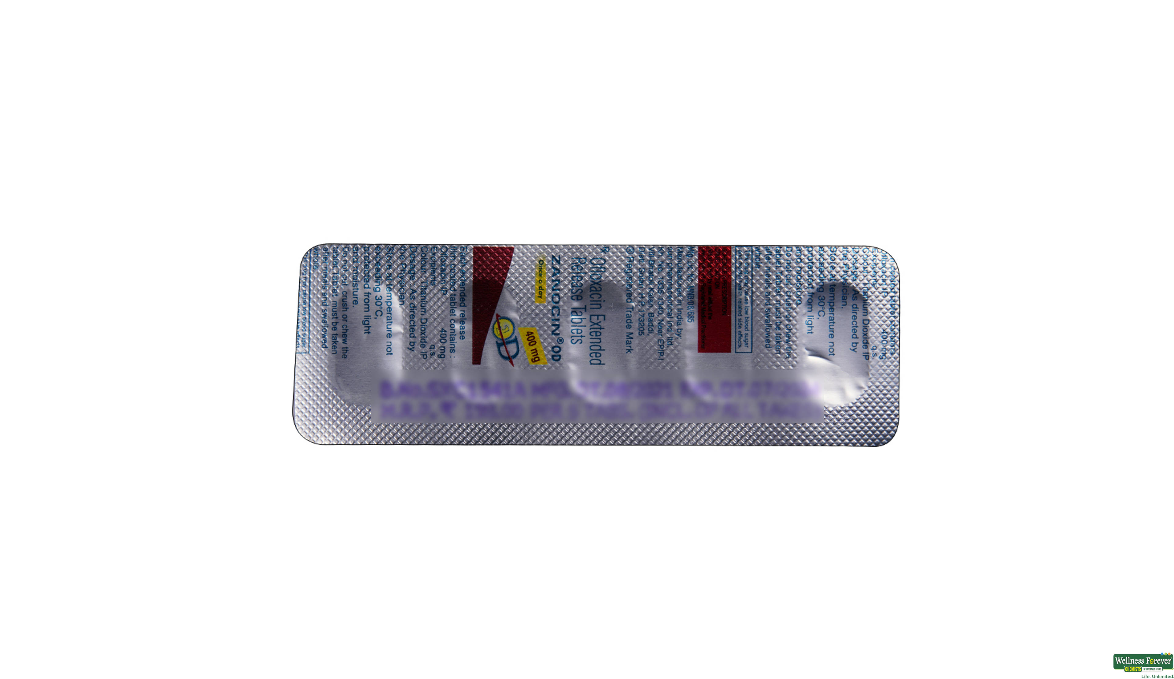 ZANOCIN-OD 400MG 5TAB- 2, 5TAB, 