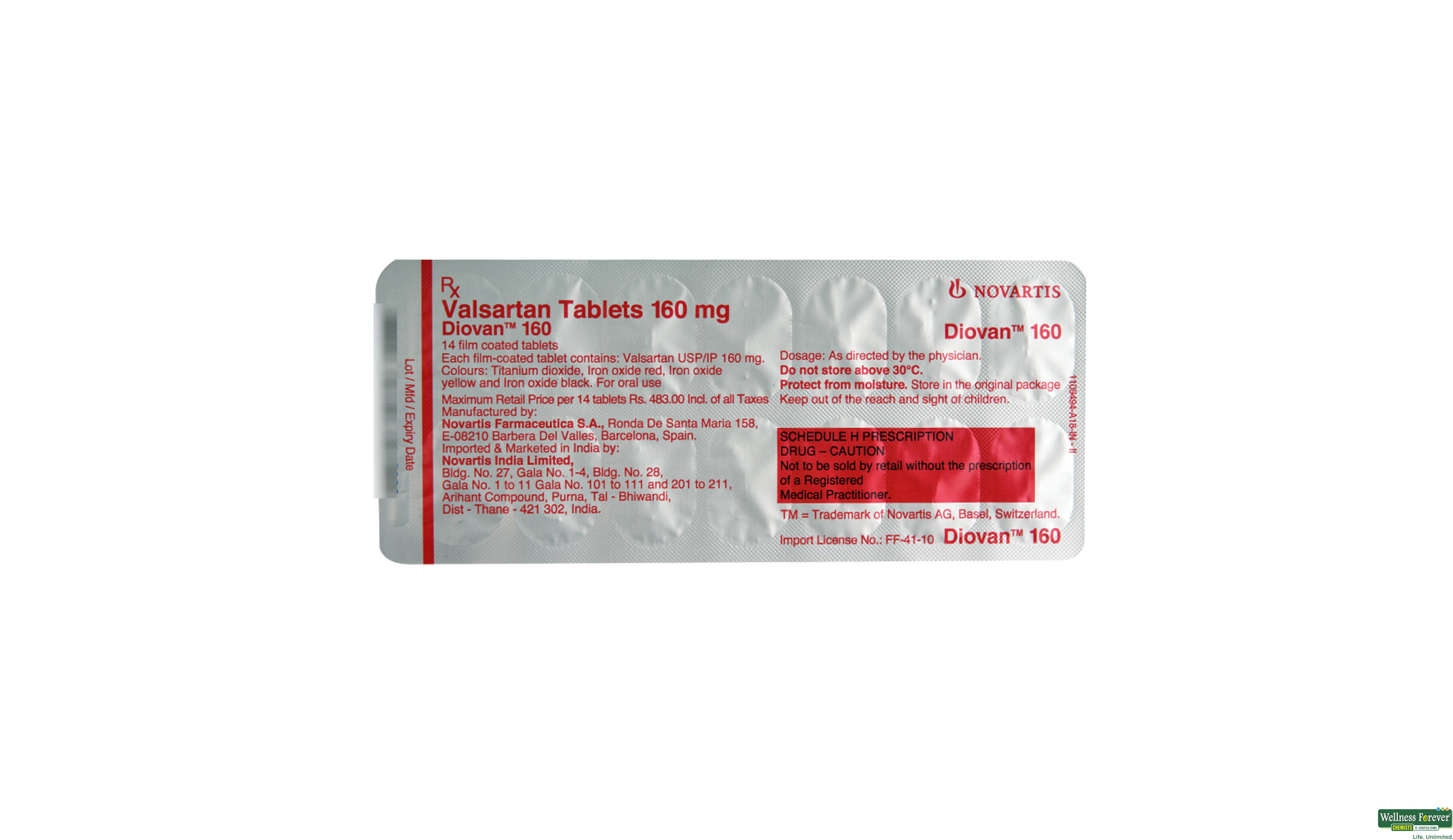 DIOVAN 160MG 14TAB- 2, 14TAB, 