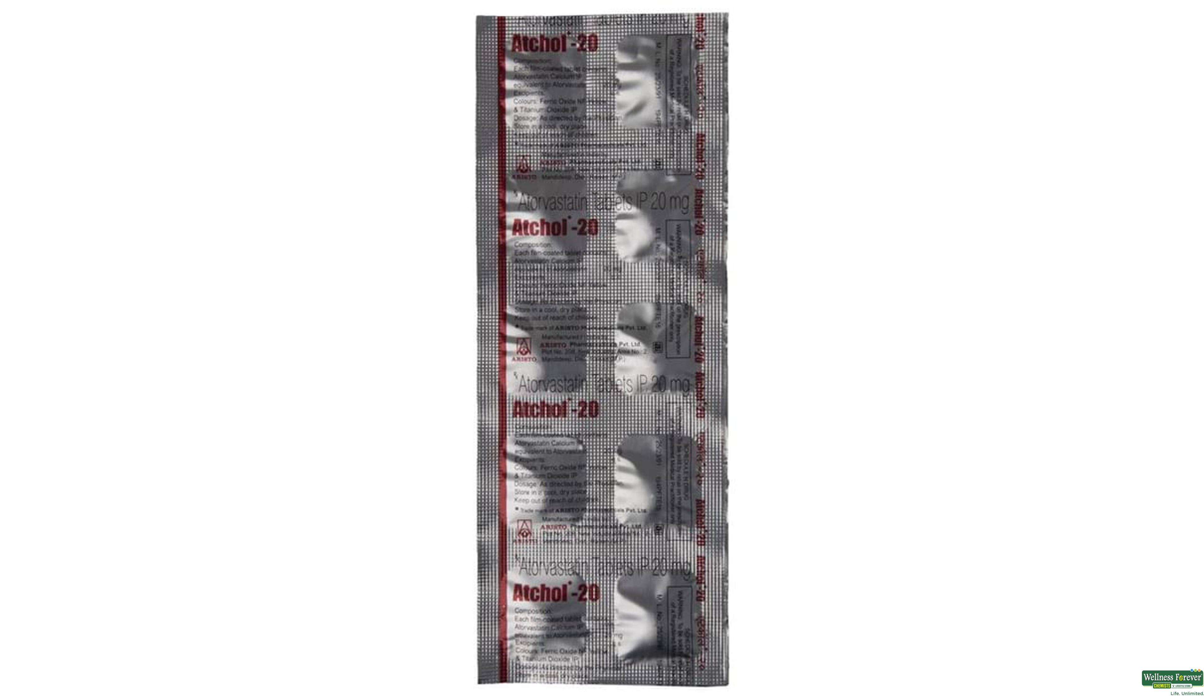 ATCHOL 20MG 10TAB- 4, 10TAB, 