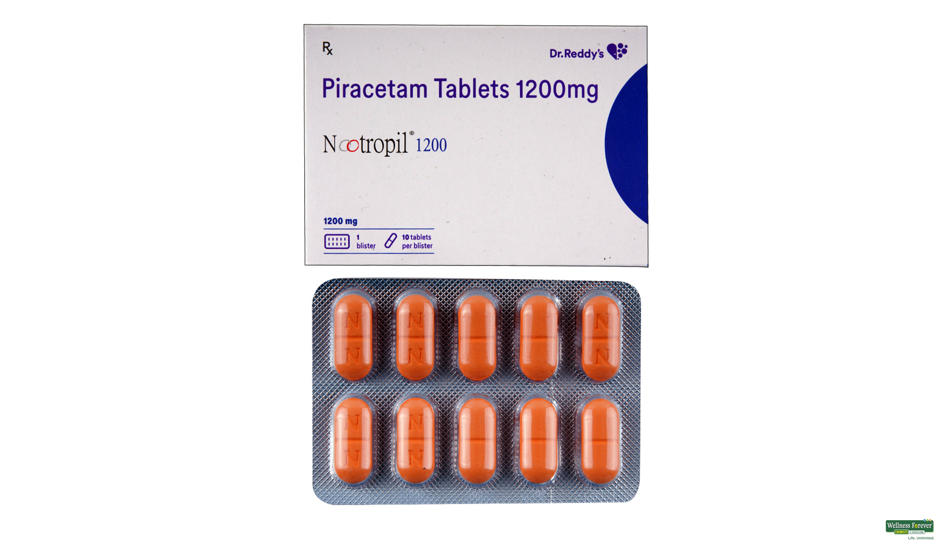 NOOTROPIL 1200MG 10TAB- 1, 10TAB, 