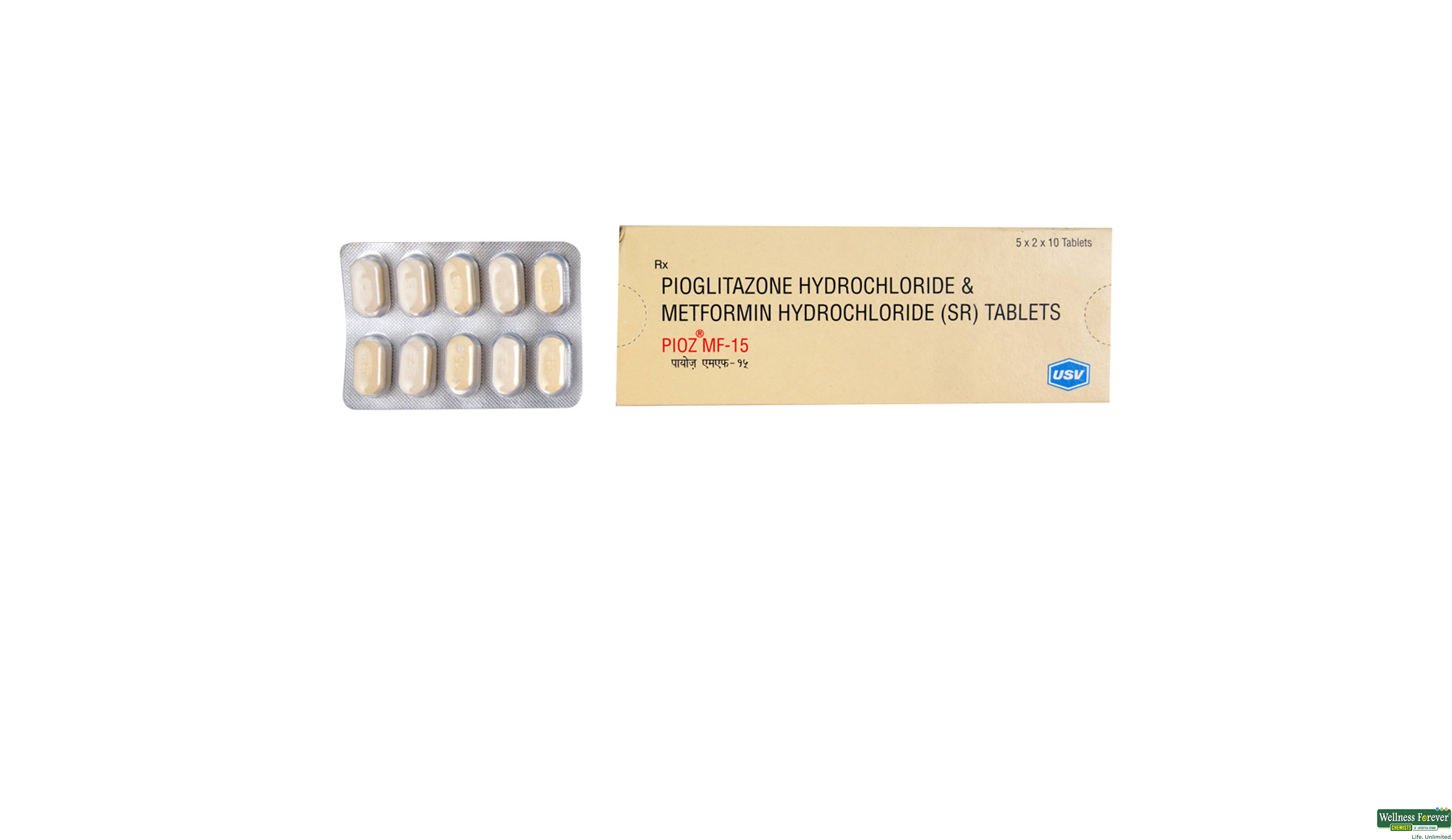 PIOZ-MF 15MG 10TAB- 1, 10TAB, 