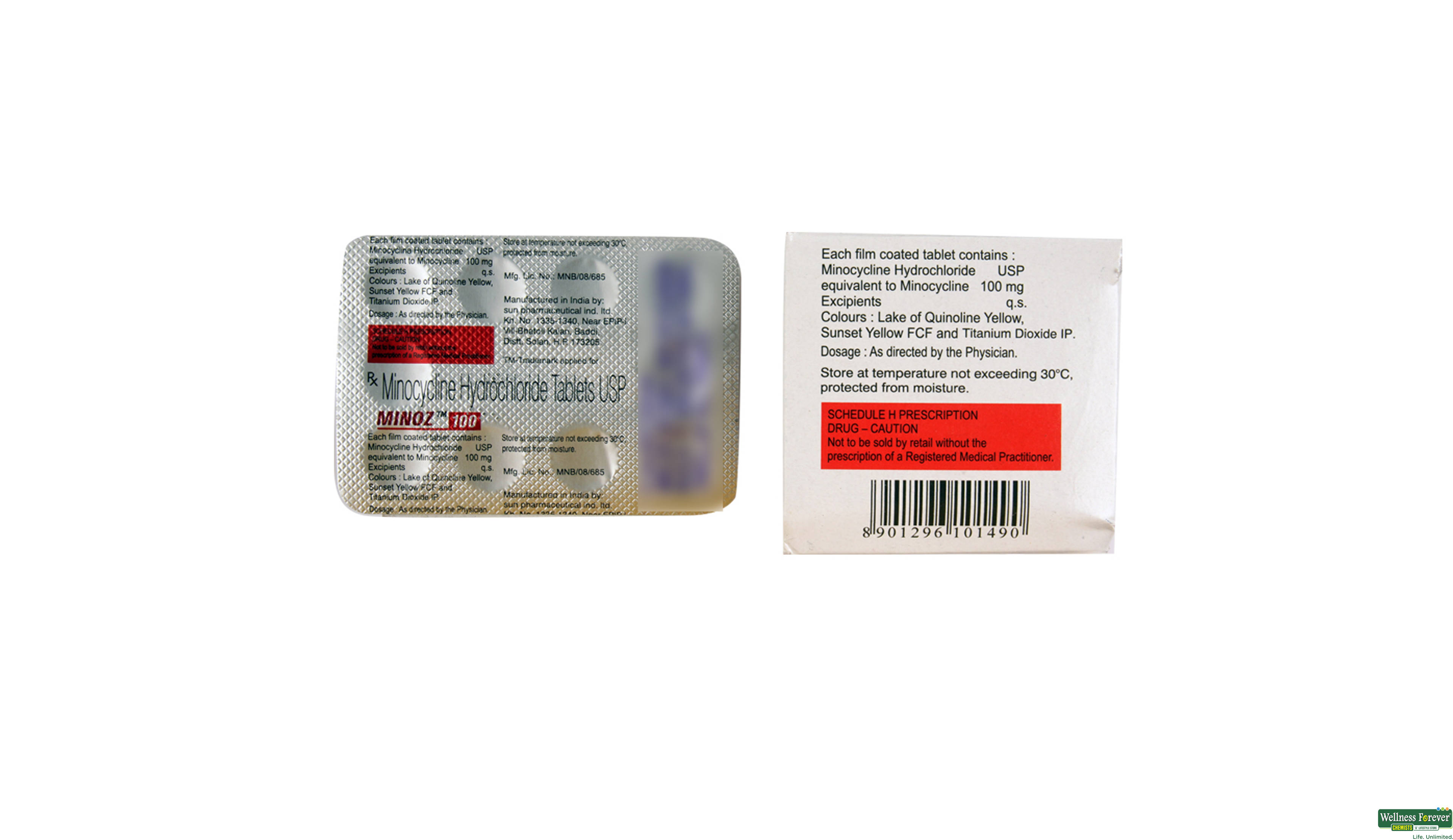 MINOZ 100MG 10TAB- 2, 10TAB, 