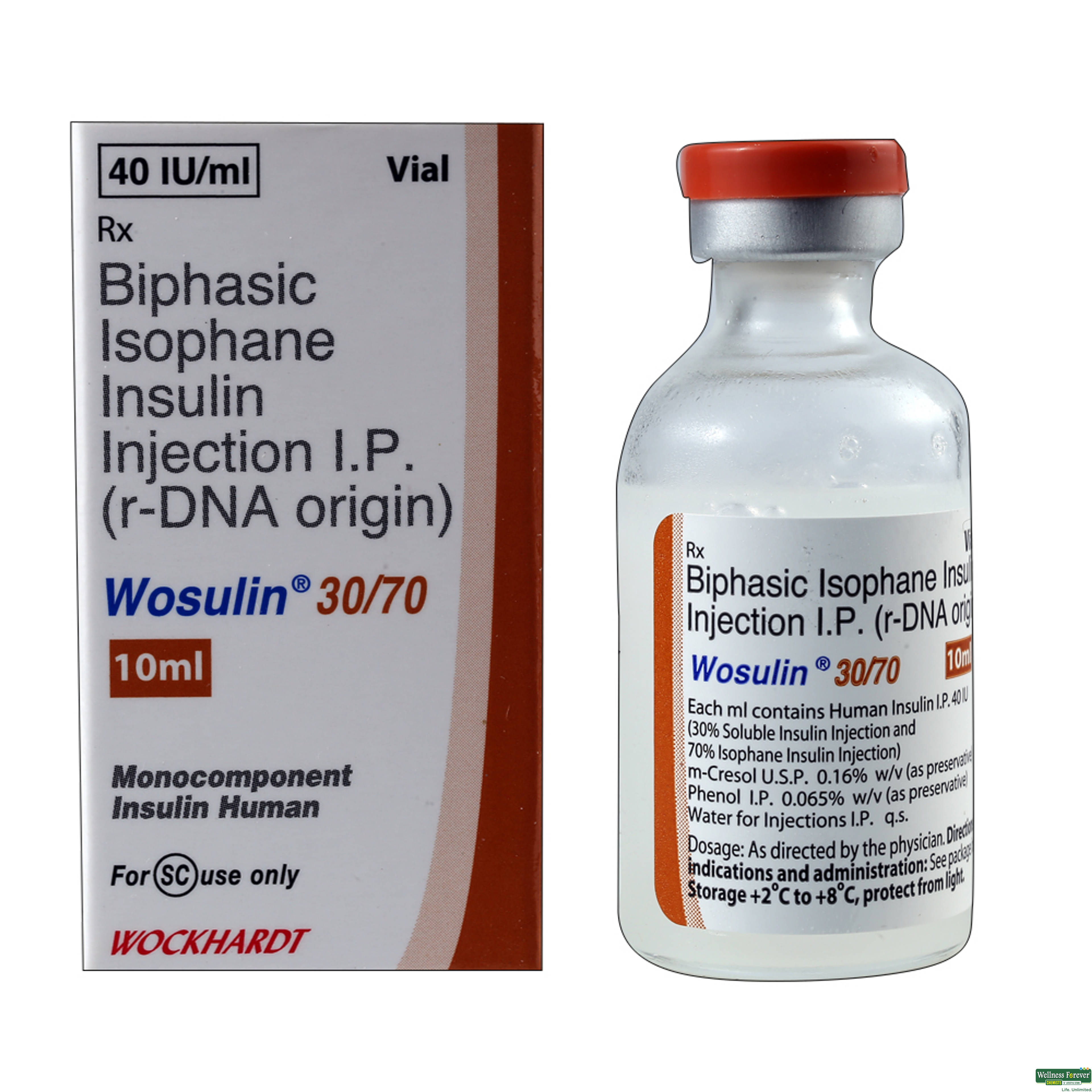 WOSULIN 30/70 40IU INJ 10ML VIAL-image