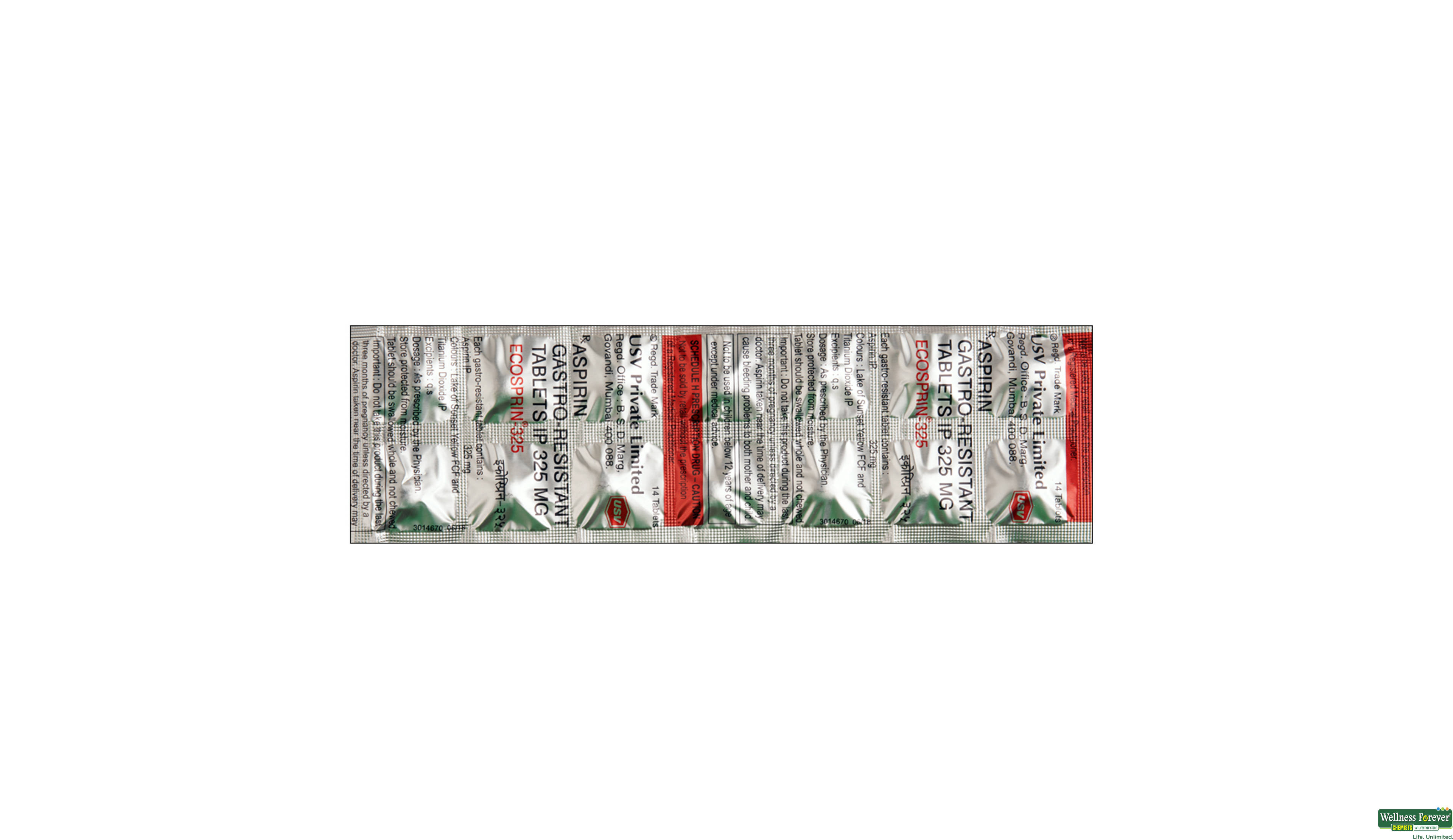 ECOSPRIN 325MG 14TAB- 1, 14TAB, 