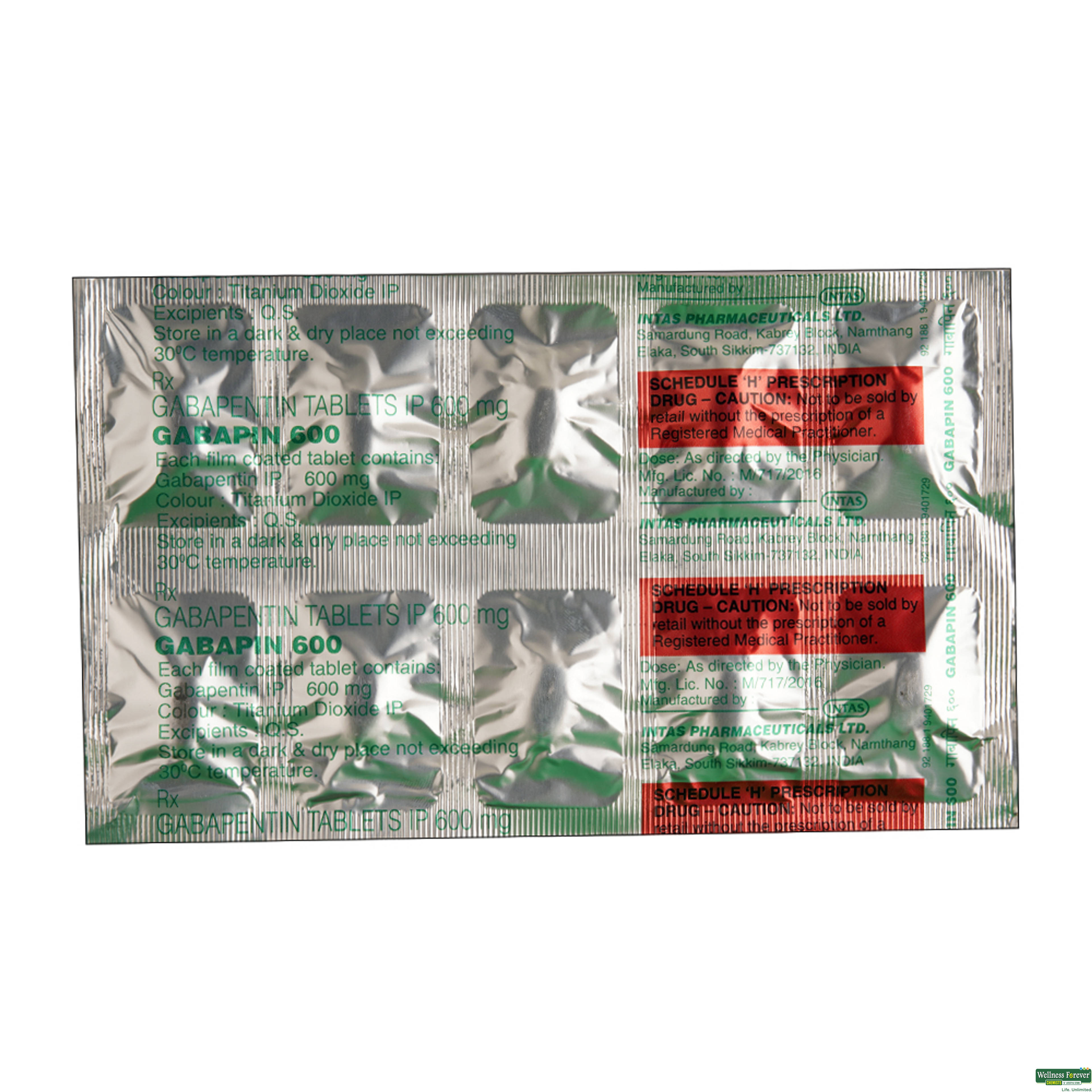 Gabapin 600mg 10 Tablets-image