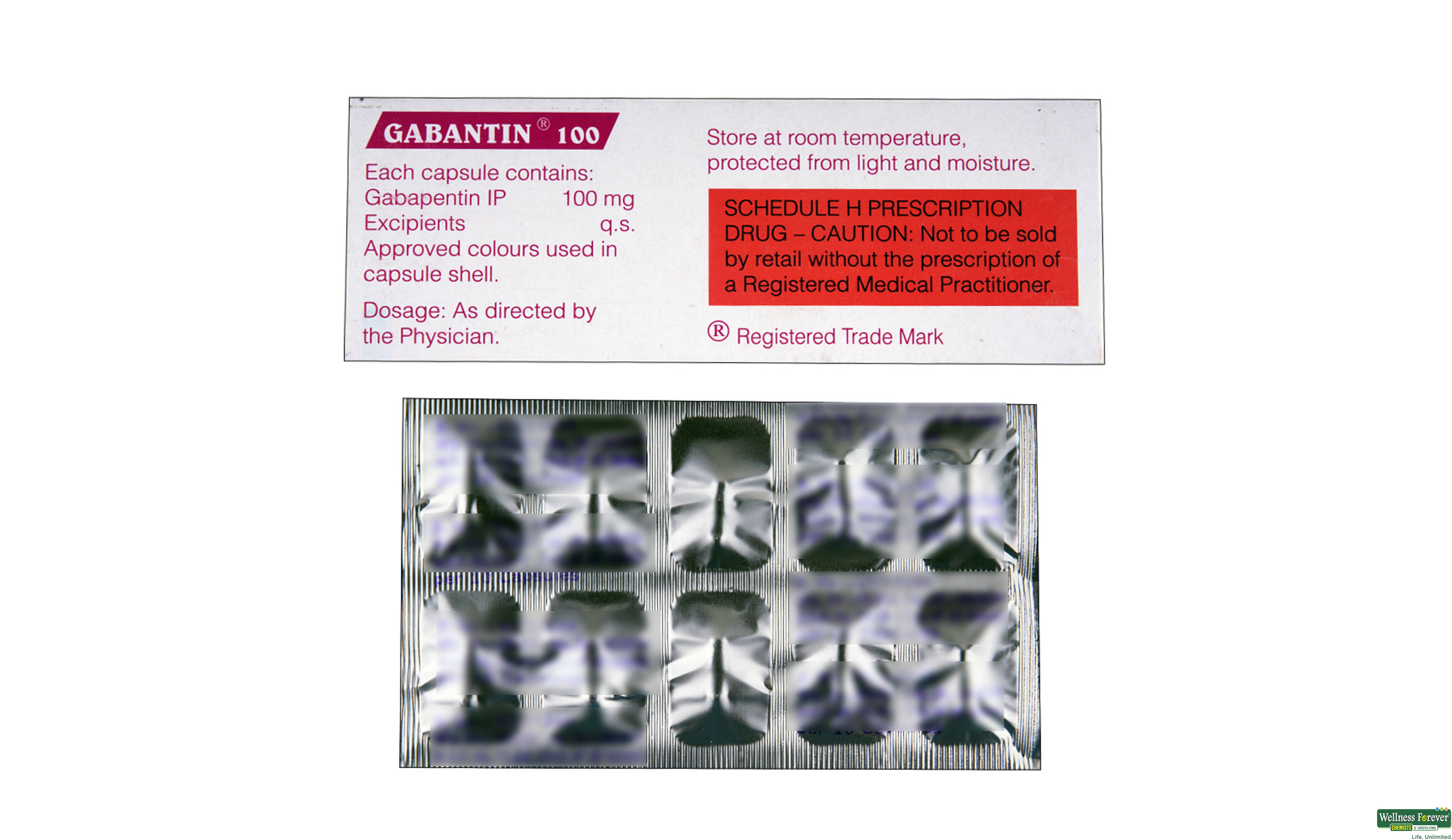 GABANTIN 100MG 10CAP- 2, 10CAP, 