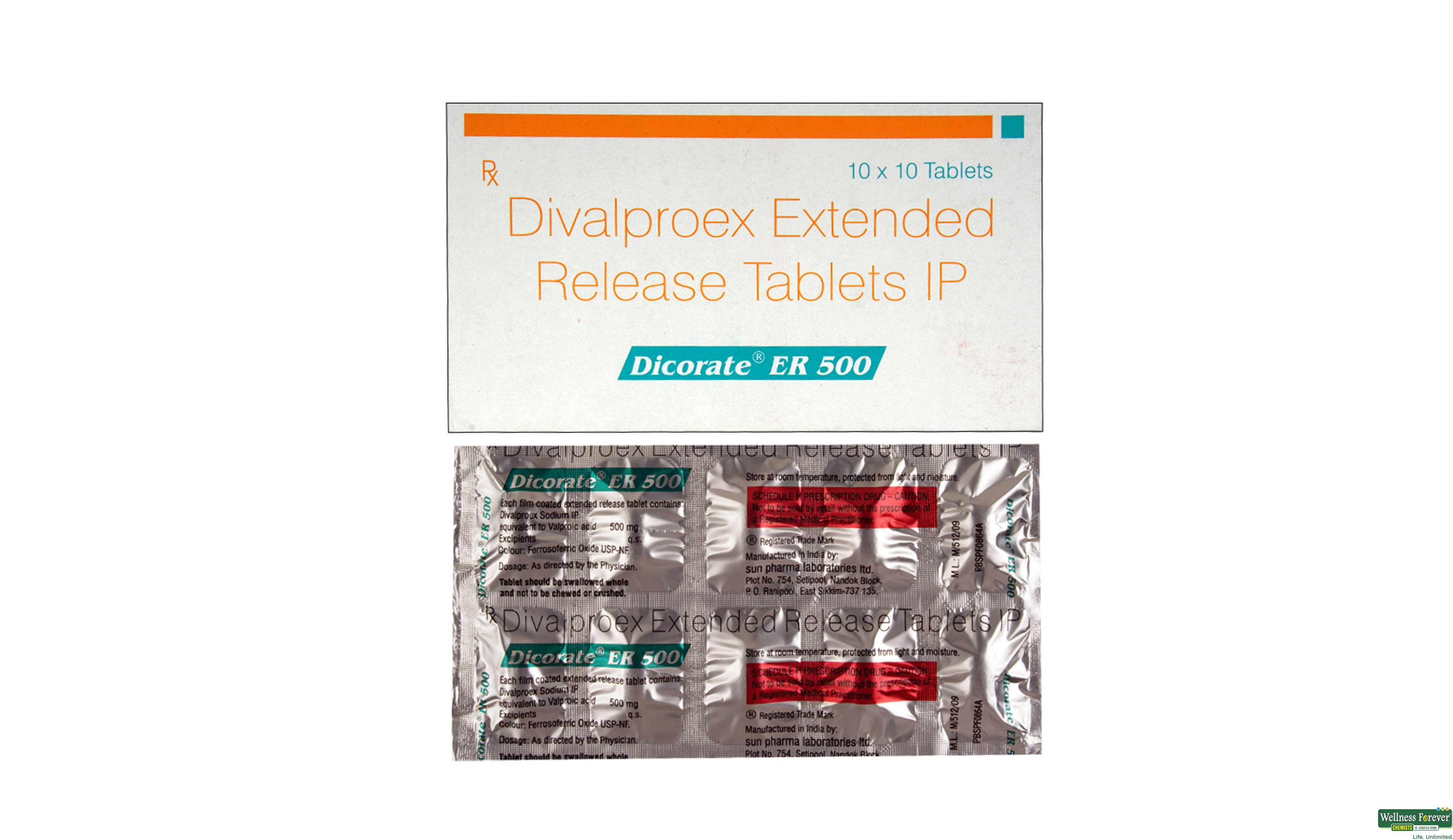 DICORATE-ER 500MG 10TAB- 1, 10TAB, 