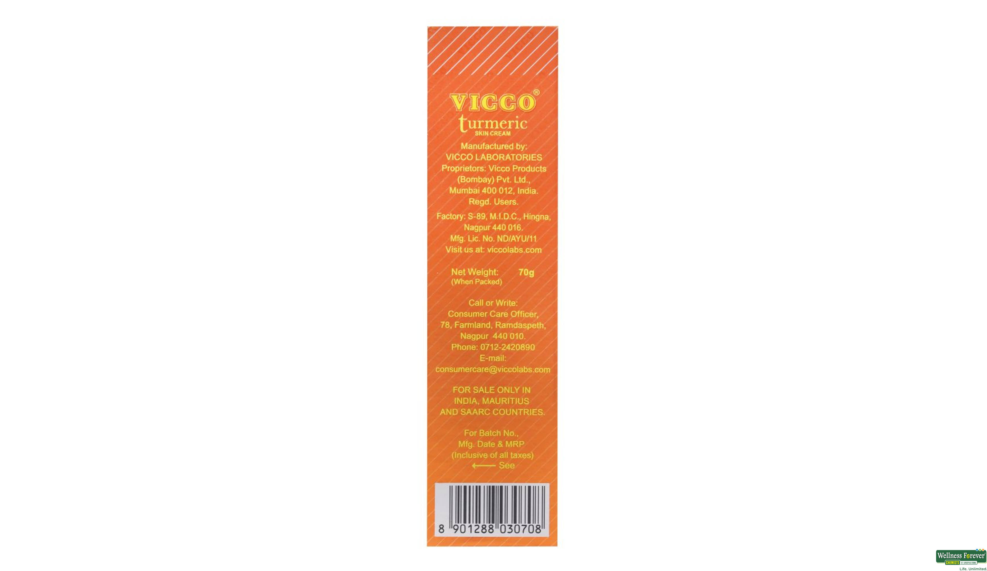 VICCO CRM TURMERIC 70GM- 3, 70GM, null