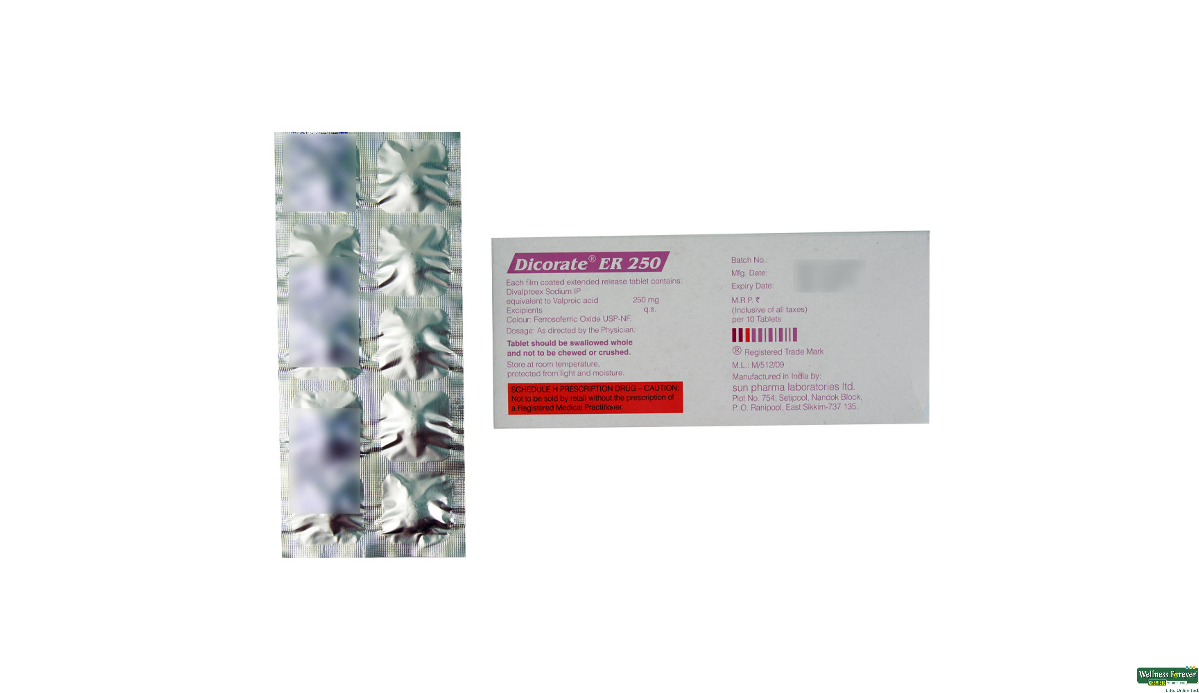 DICORATE-ER 250MG 10TAB- 2, 10TAB, 