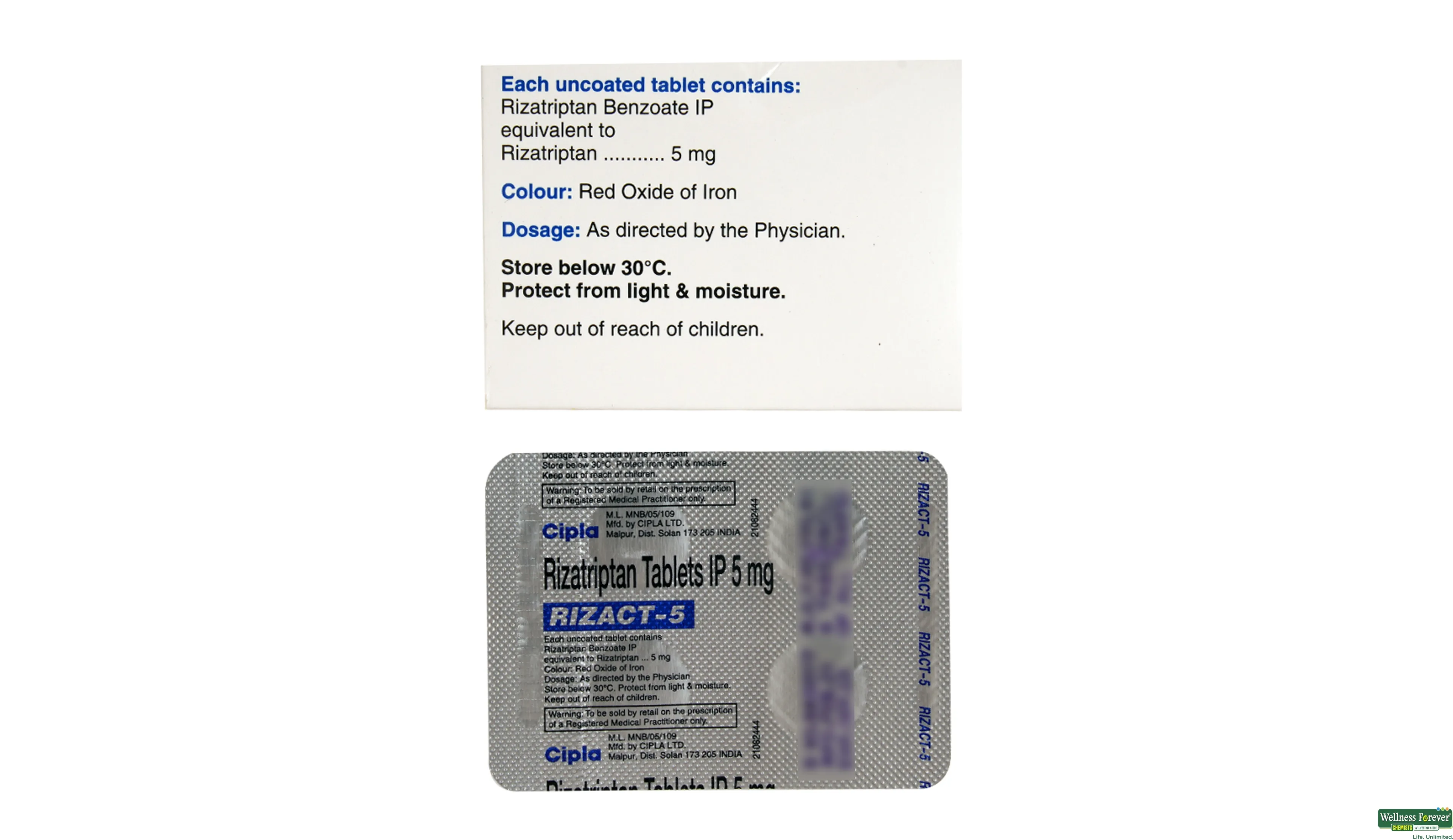 RIZACT 5MG 4TAB- 2, 4TAB, 