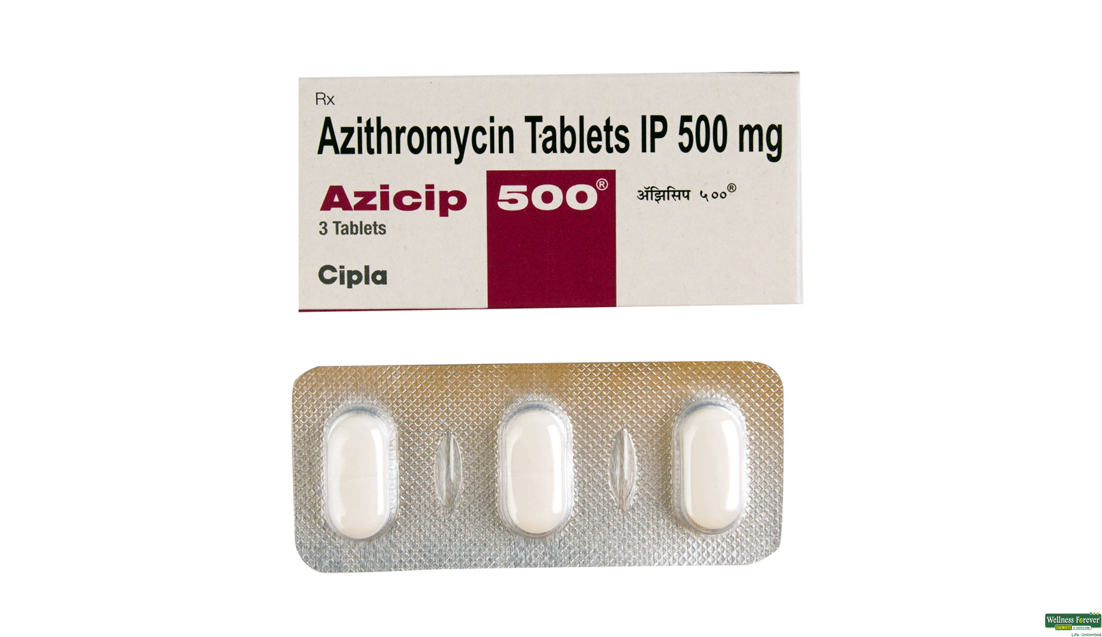 AZICIP 500MG 3TAB- 1, 3TAB, 