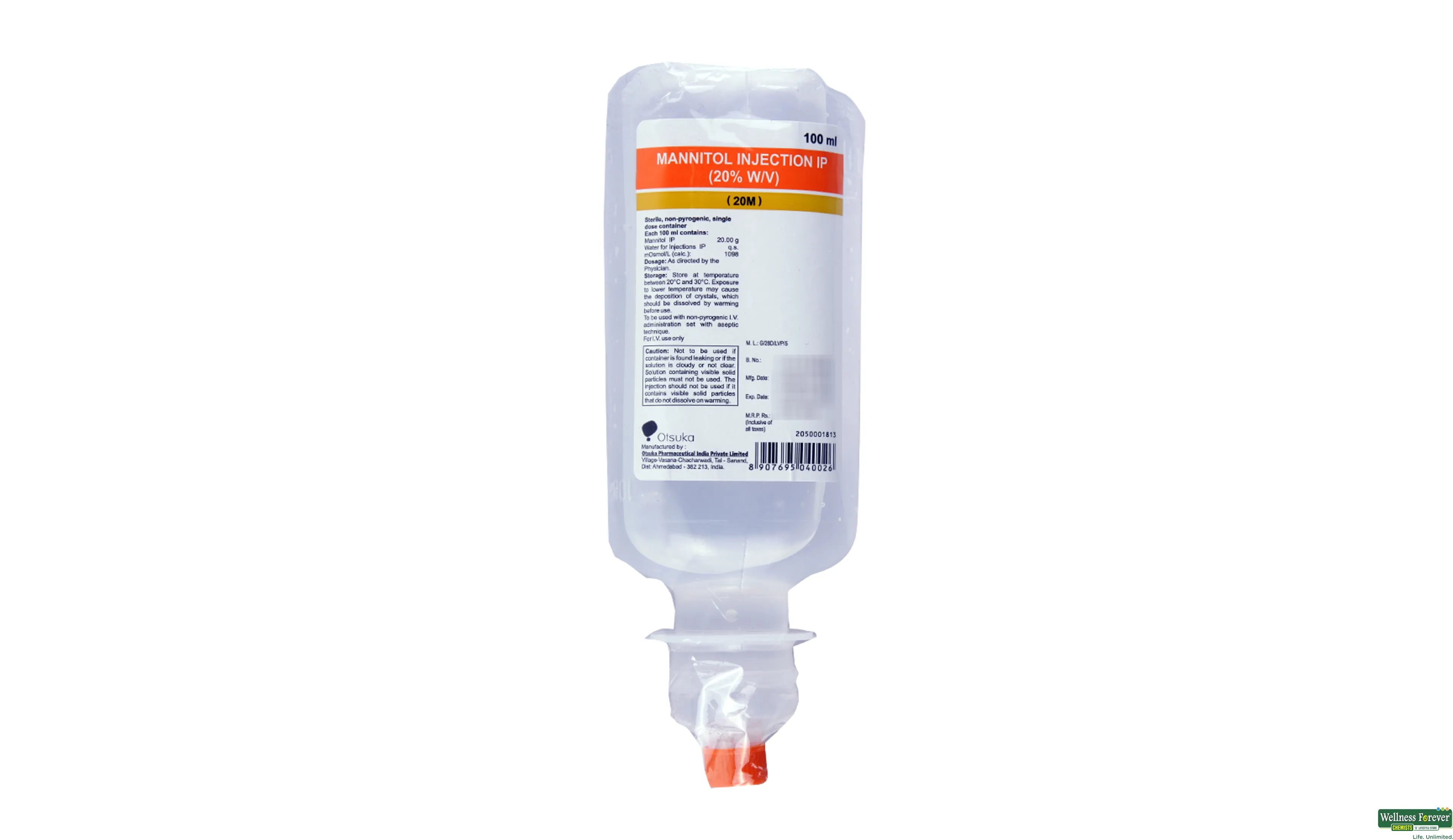 MANNITOL 20% 100ML I.V CLARIS- 1, 100ML, 