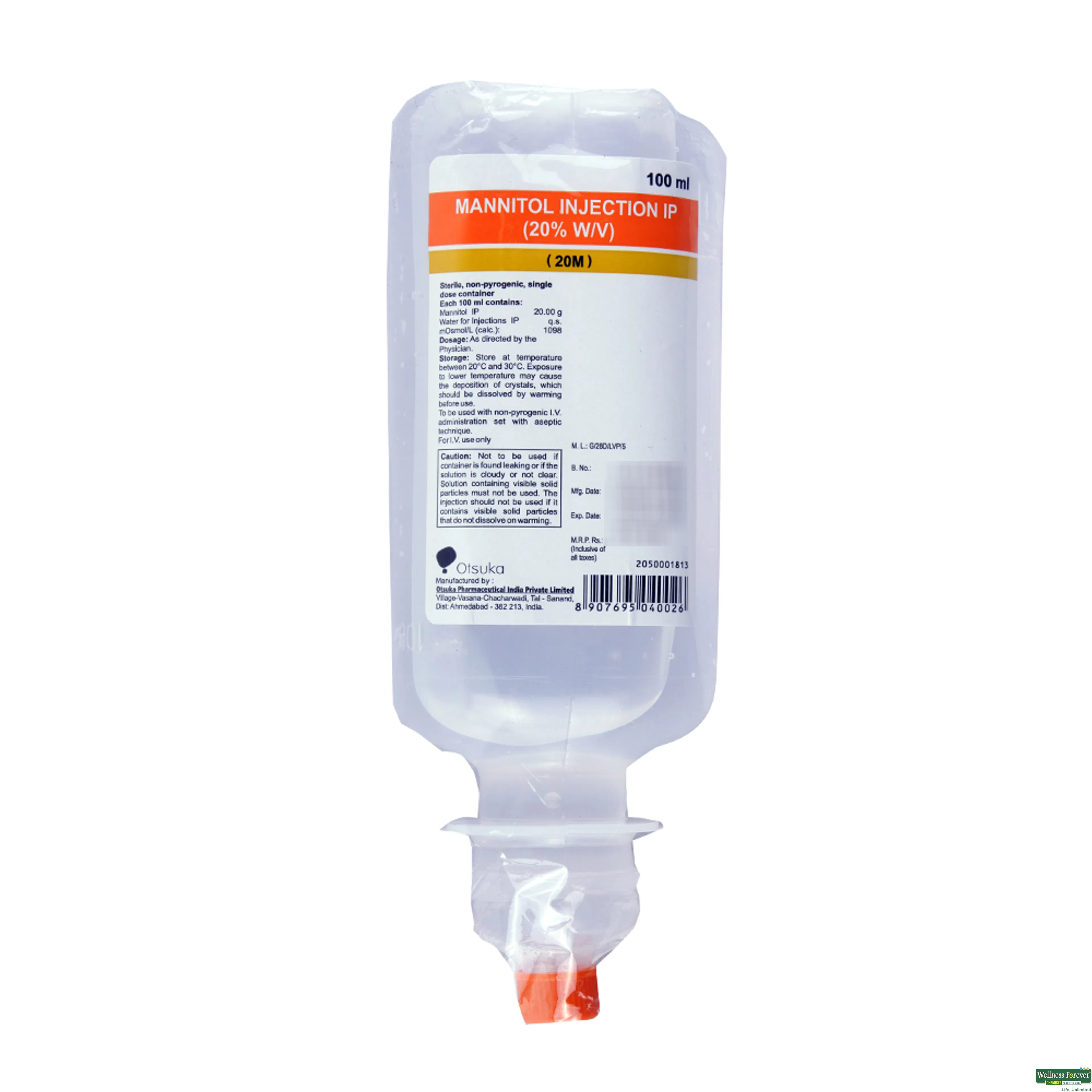 MANNITOL 20% 100ML I.V CLARIS-image