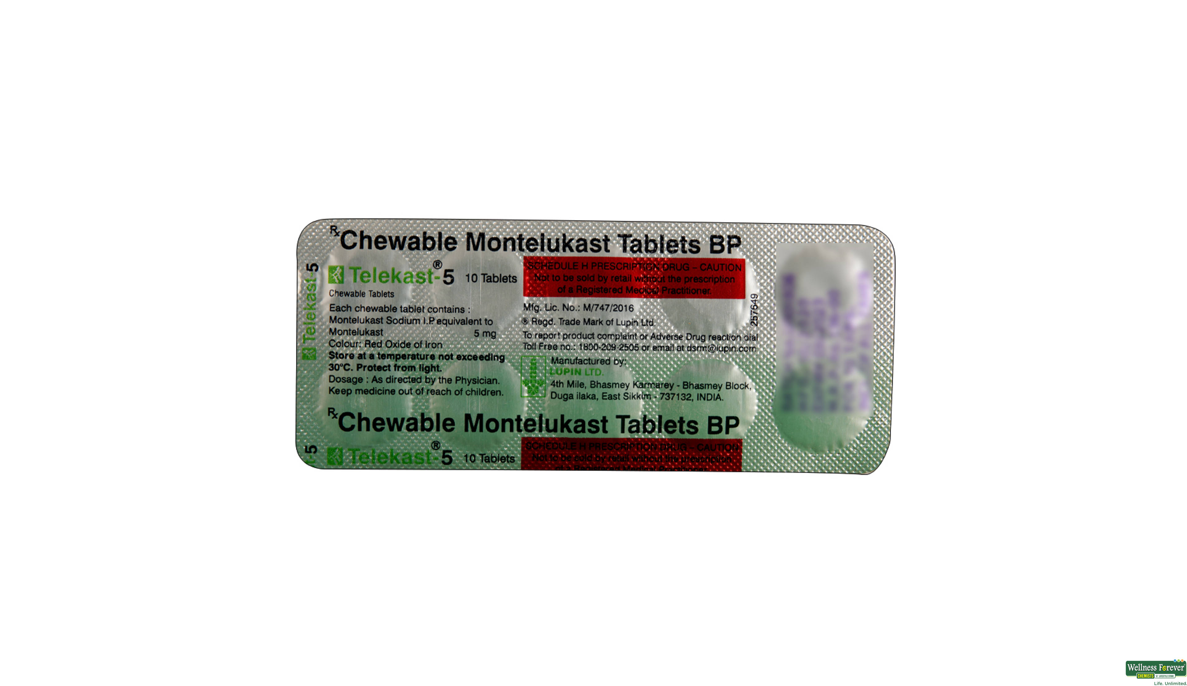 TELEKAST 5MG 10TAB- 2, 10TAB, 