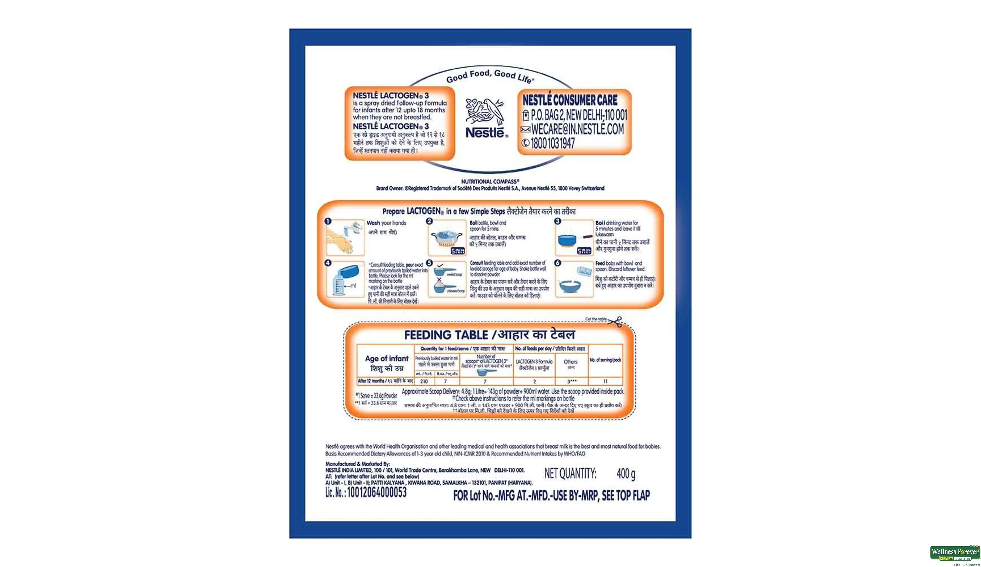 LACTOGEN 3 REF 400GM ##- 2, 400GM, null