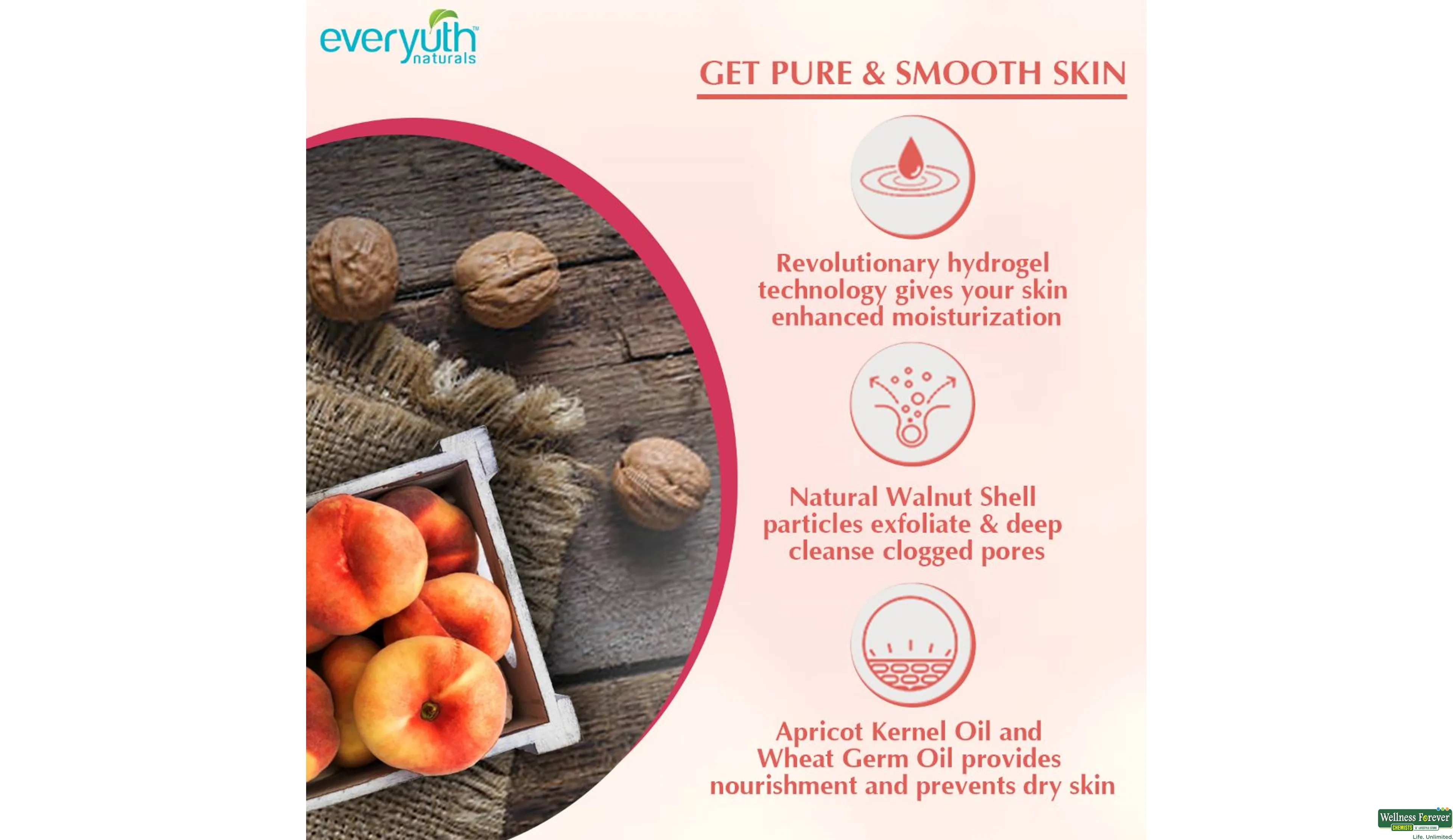 EVERYUTH F/SCRUB APRICOT WALNUT 100GM- 4, 100GM, 