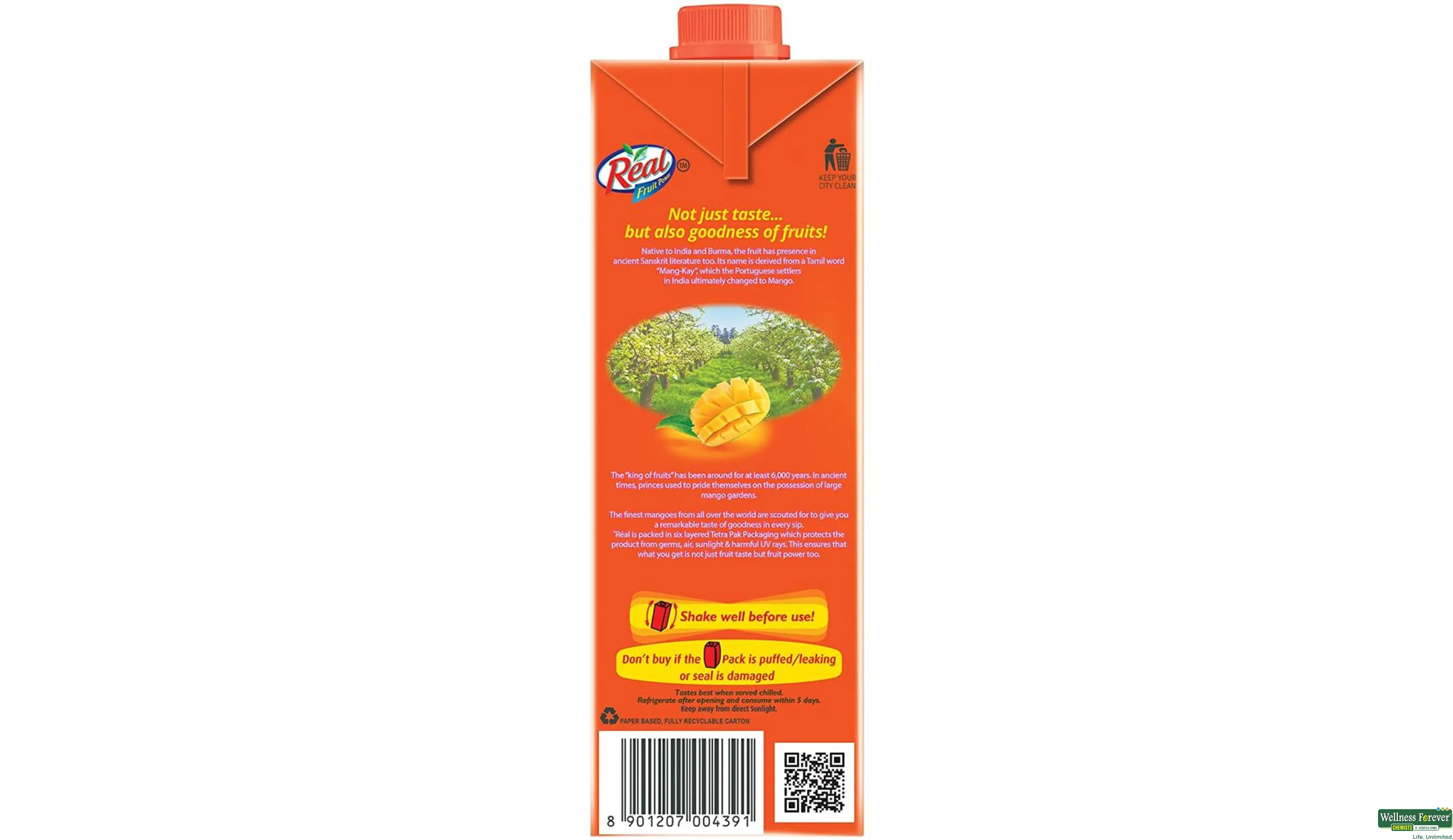 REAL JUICE MANGO 1LTR- 4, 1LTR, null