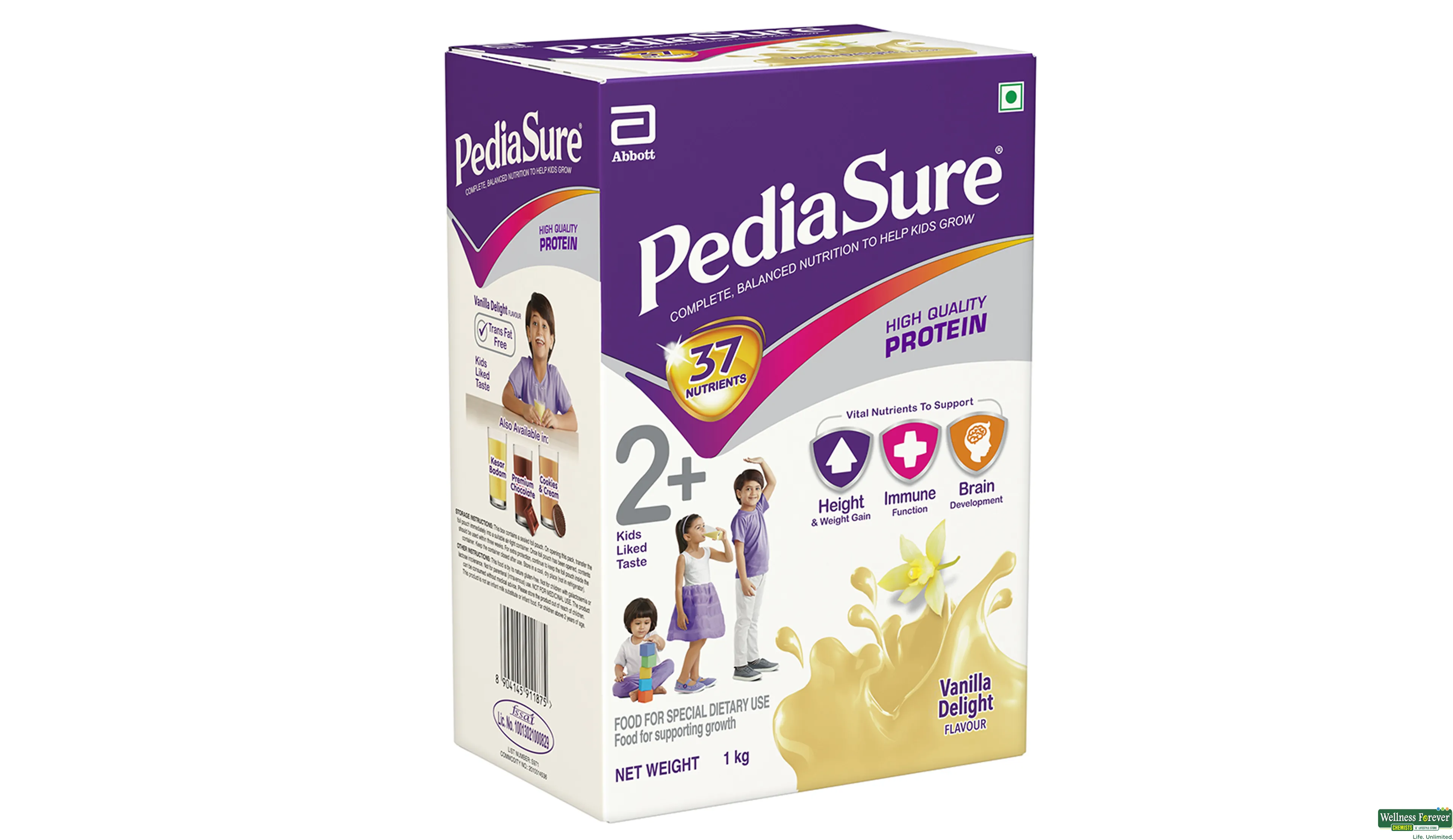 PEDIASURE PWDR VANILA BOX 1KG- 3, 1KG, 