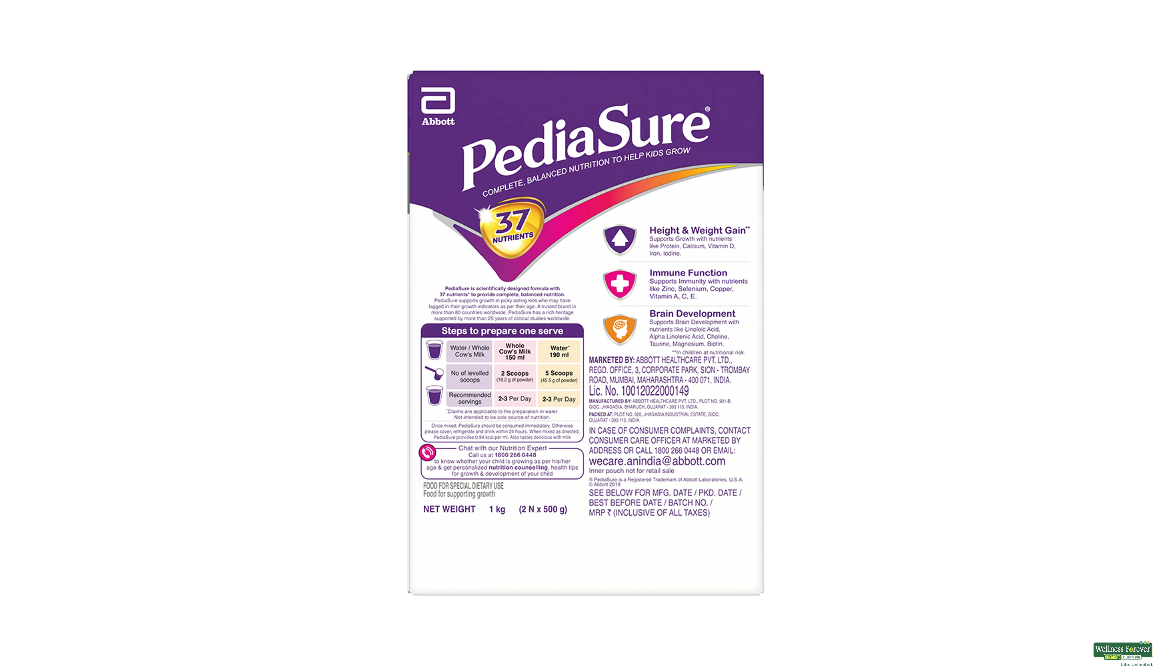 PEDIASURE PWDR VANILA BOX 1KG- 5, 1KG, 