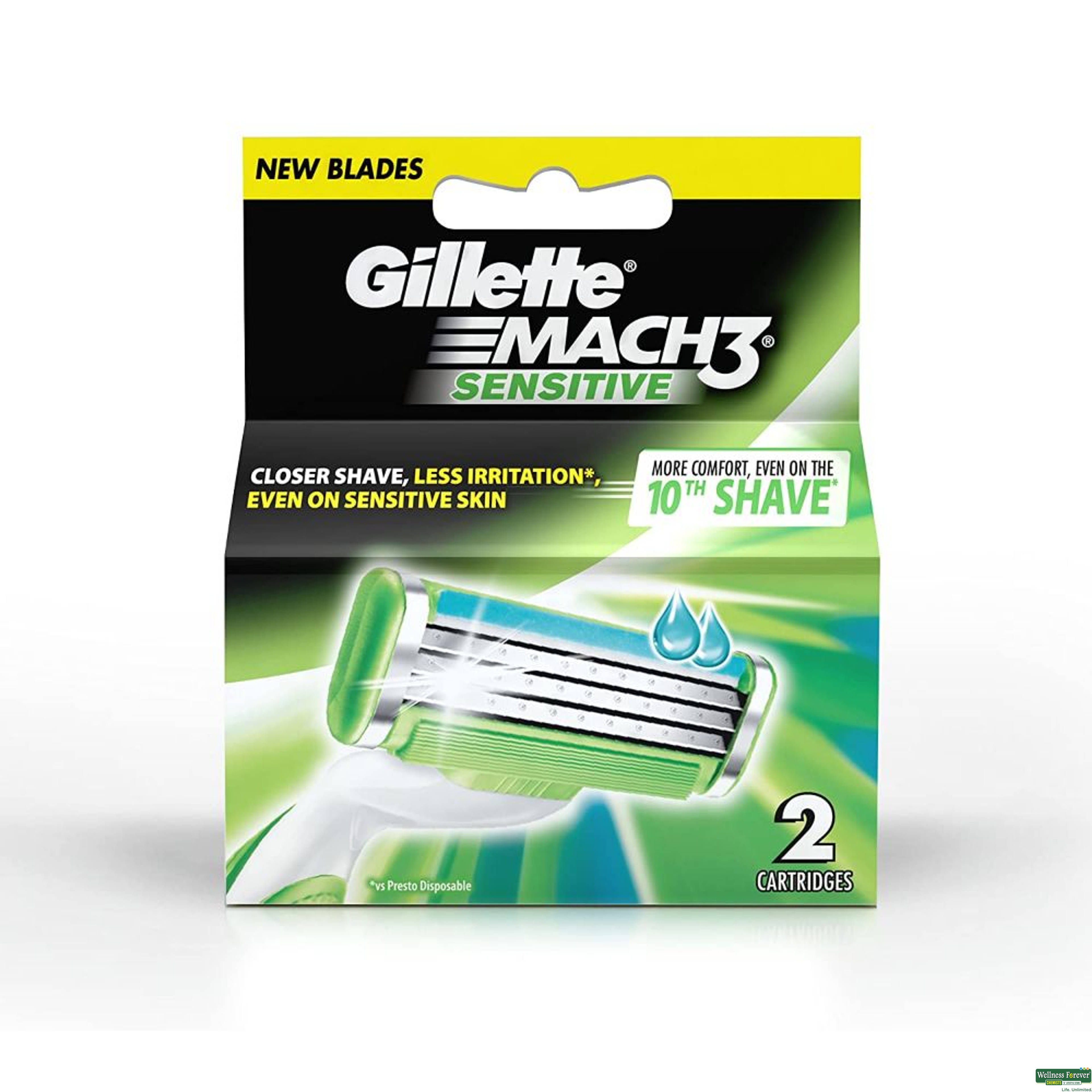 Gillette Mach 3 Manual Shaving Razor Blades, 2 Car-image