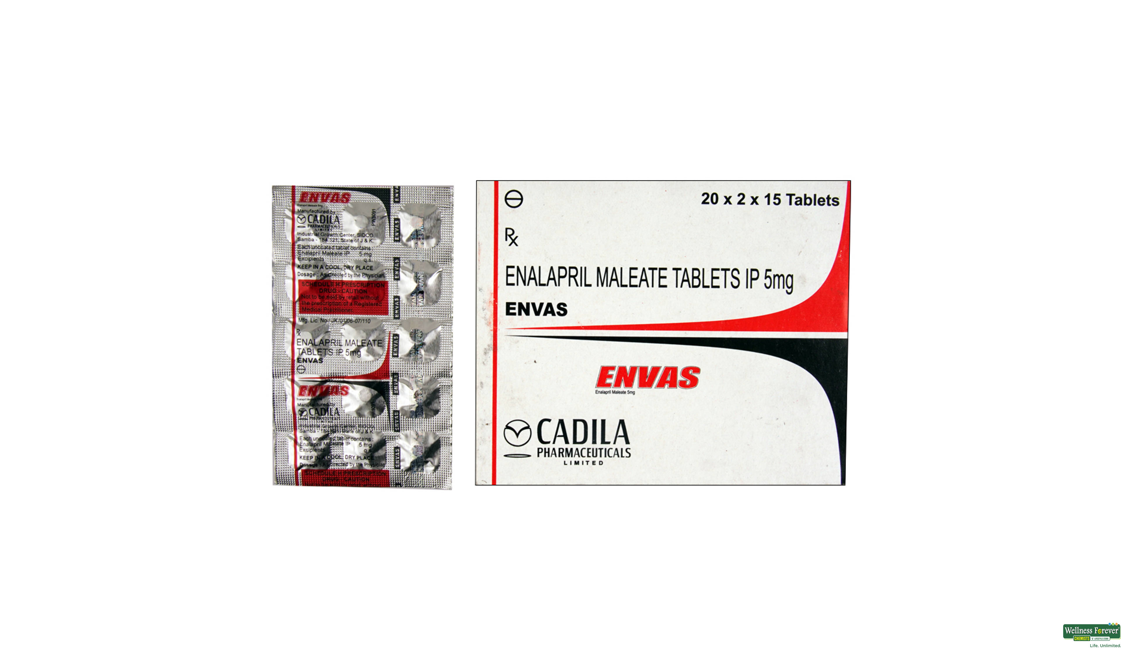ENVAS 5MG 15TAB- 1, 15TAB, 
