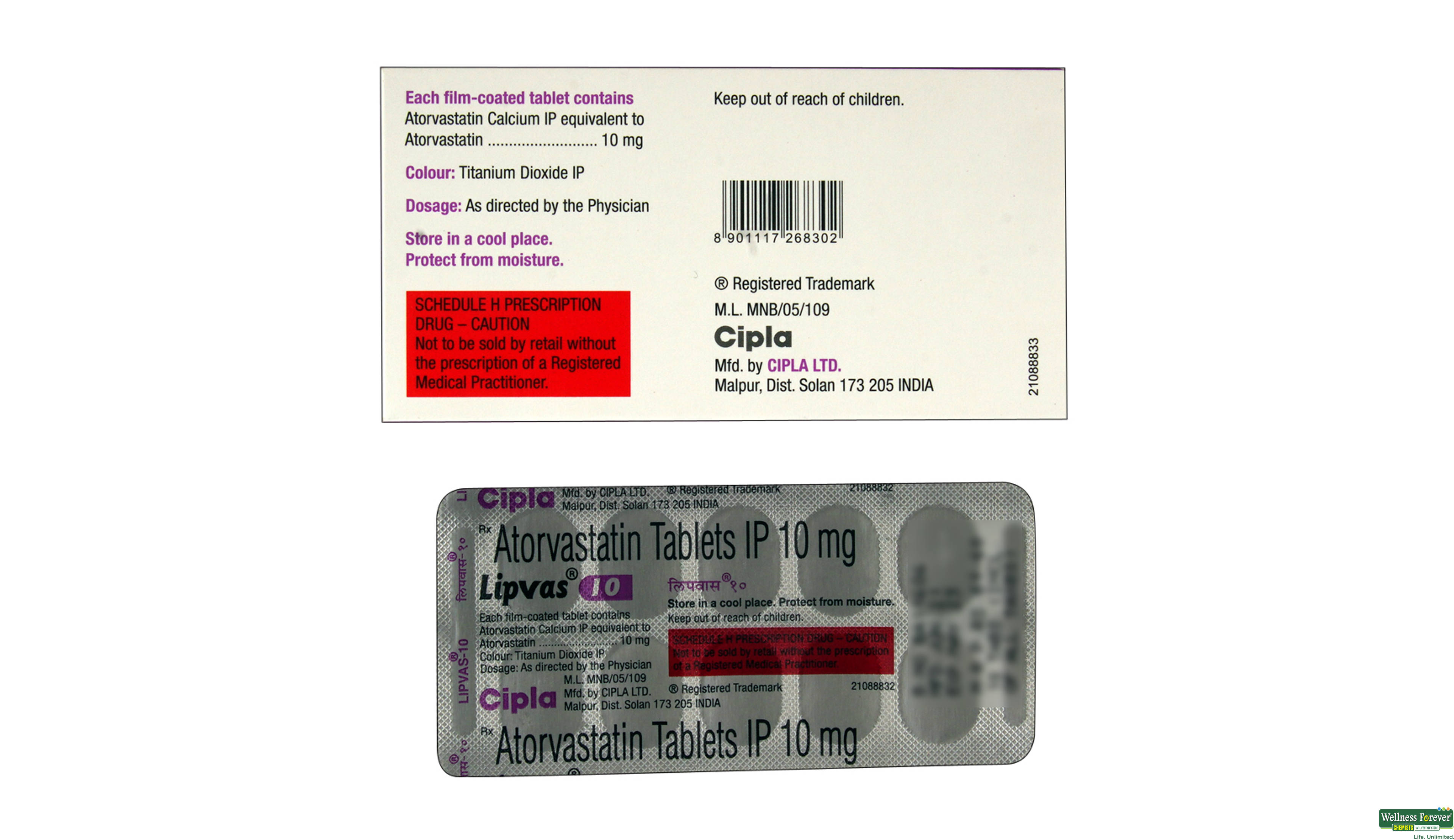 LIPVAS 10MG 10TAB- 2, 10TAB, 