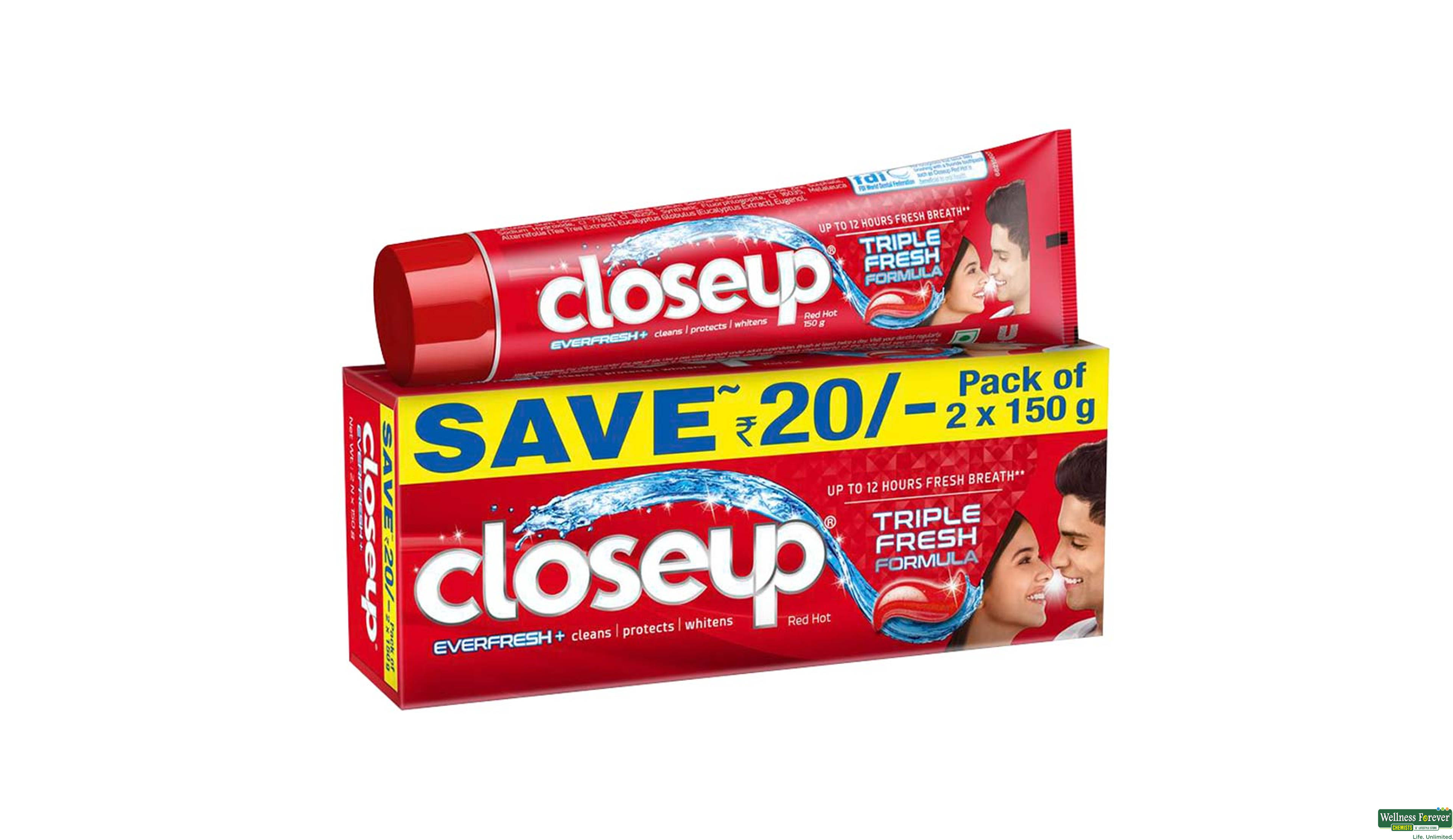 CLOSEUP T/PASTE DEEP ACTION RED 2X150GM- 3, 300GM, 