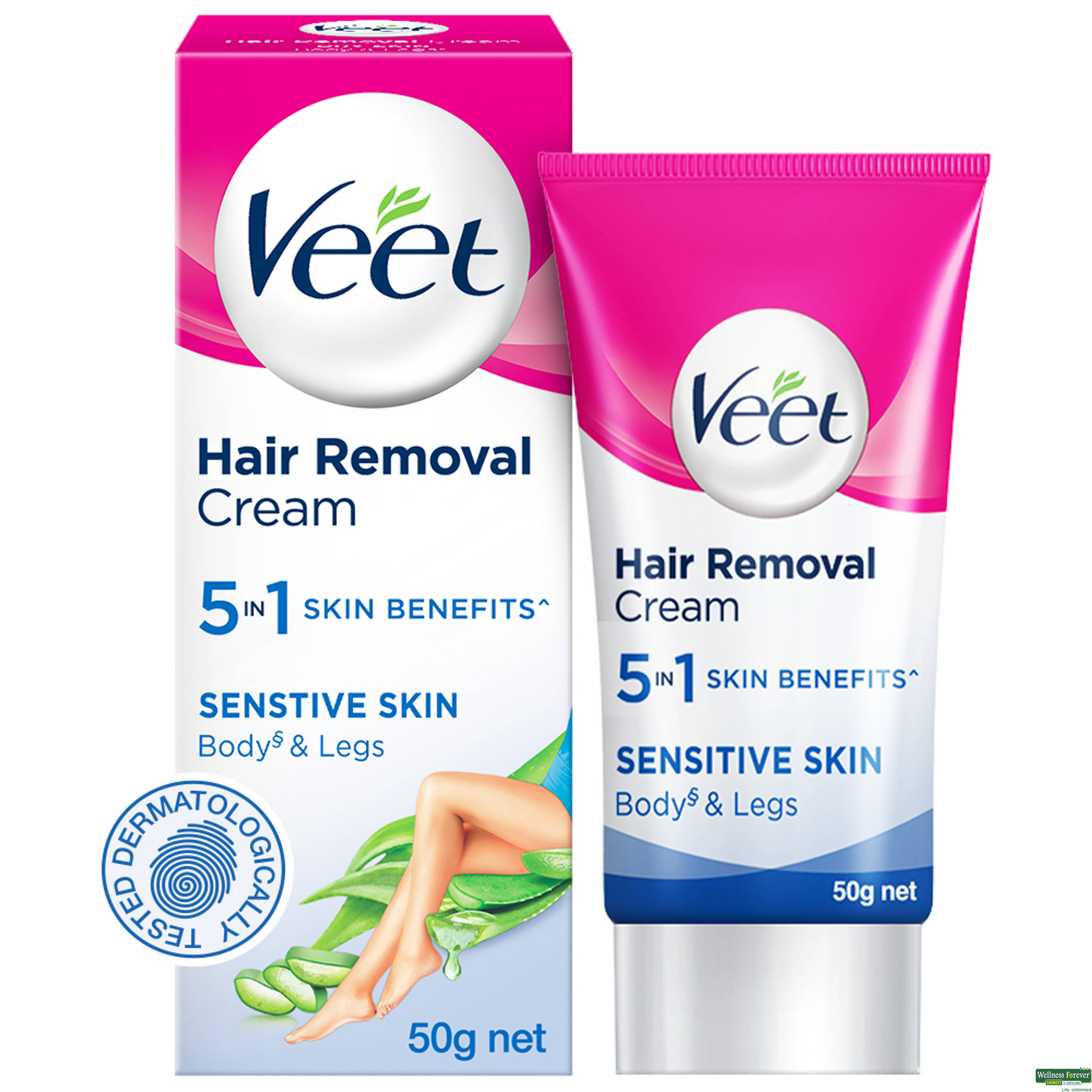 Veet Silk & Fresh Hair Removal Cream for Sensitive Skin, 50 g-image